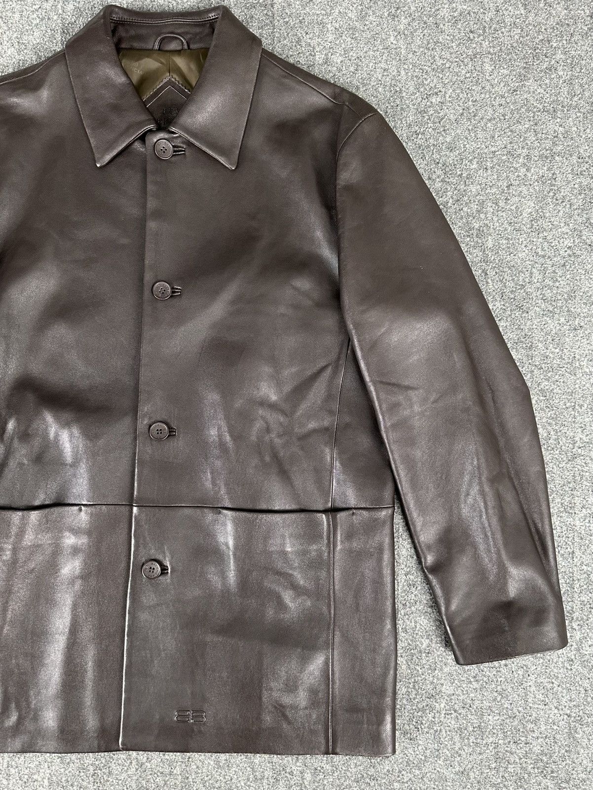 Balenciaga Balenciaga - Nicolas Ghesquiere 1998 Leather Blazer Jacket Size US L / EU 52-54 / 3 - 3 Thumbnail