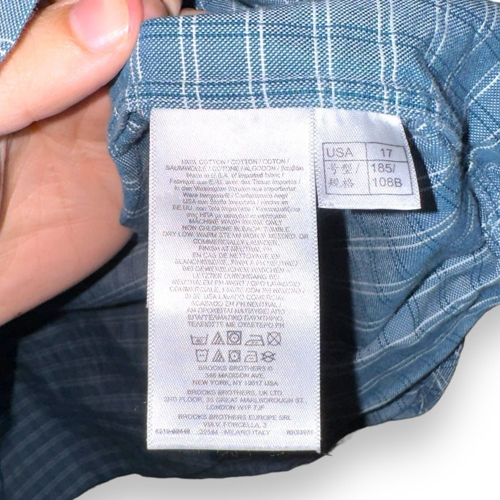 Brooks Brothers Brooks Brothers Made in USA Teal & White Oxford Button Down Size US XL / EU 56 / 4 - 7 Thumbnail