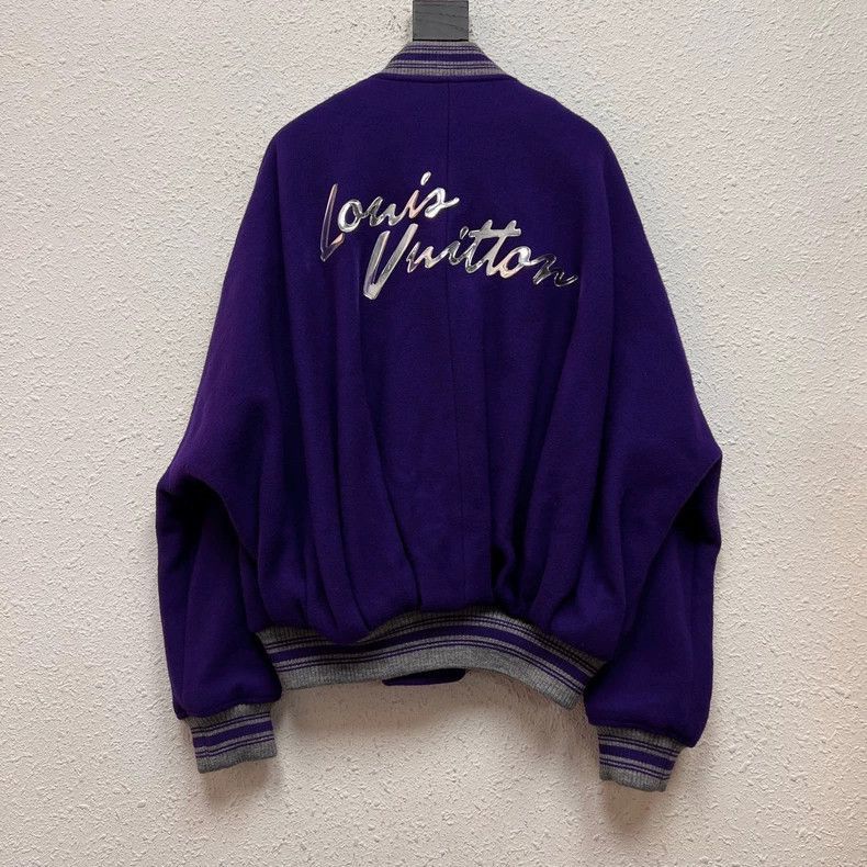 Louis Vuitton Louis Vuitton Purple Embossed Baseball Jacket-2506 Size US L / EU 52-54 / 3 - 2 Thumbnail