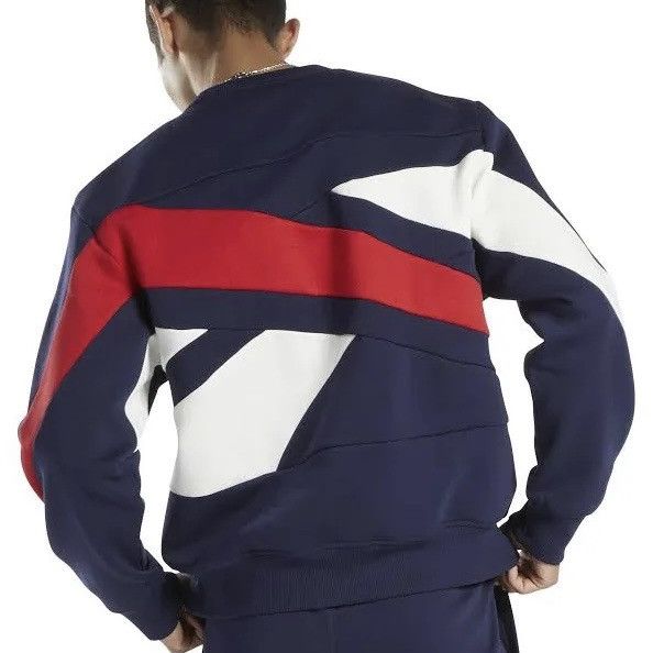 Reebok 🌿Reebok Classics Brand Proud Crew Relaxed Sweatshirt - Navy🌿 Size US XL / EU 56 / 4 - 5 Thumbnail