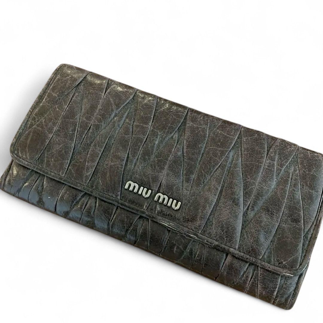 Miu Miu Miu Miu - Black Bifold Matelasse Wallet Vintage Leather Size ONE SIZE - 2 Thumbnail