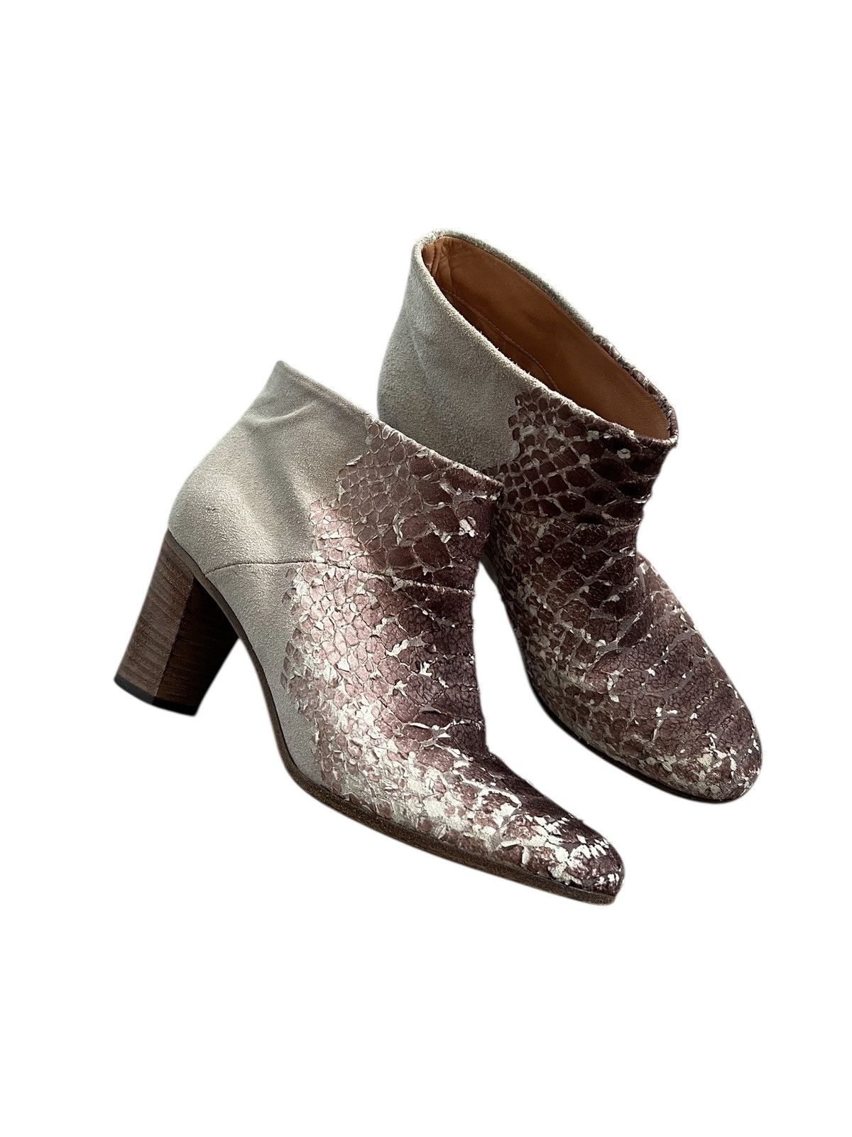 Maison Margiela Maison Margiela ‘11” Snakeskin Suede Leather Ankle Boots Size US 7 / IT 37 - 2 Thumbnail