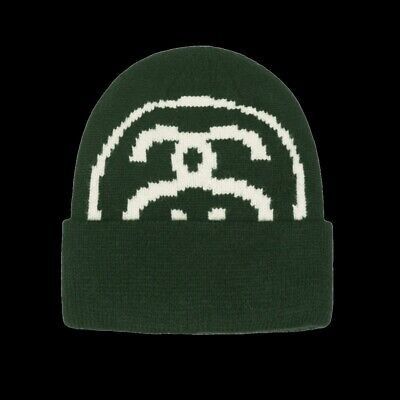 Pre-owned Stussy Big Link Cuff Beanie In Green