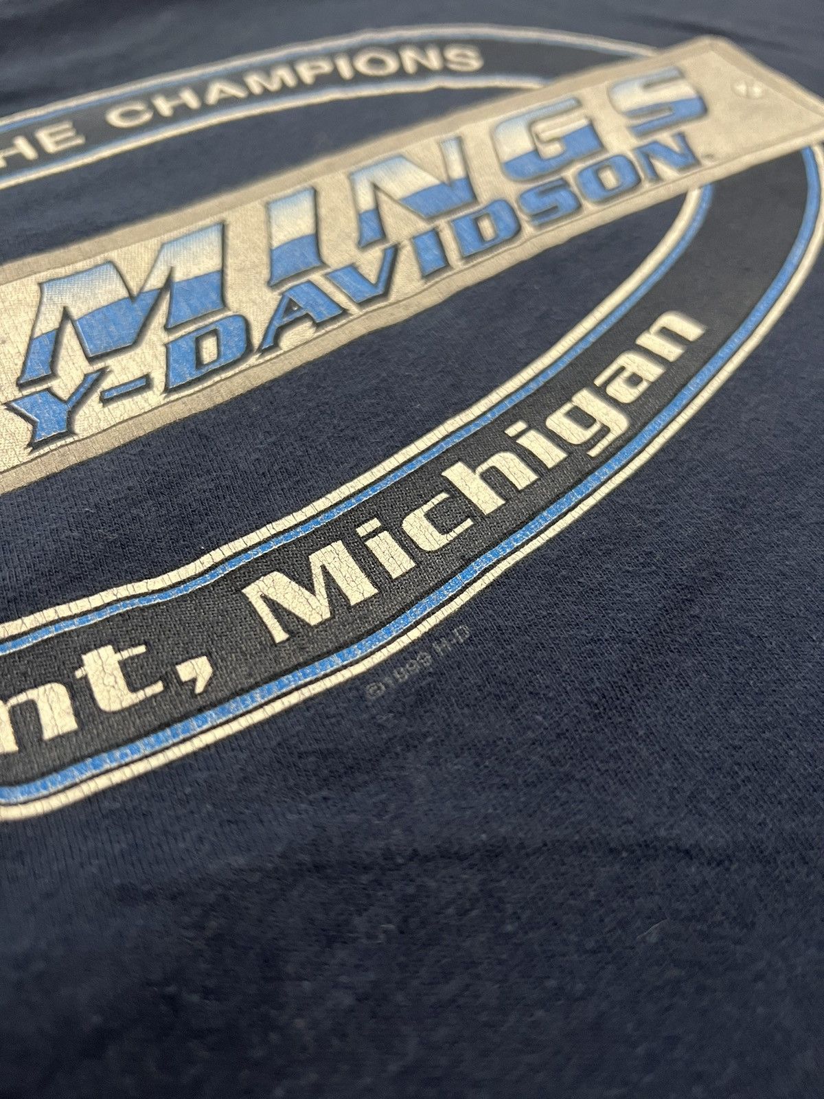 Harley Davidson × Vintage Vintage🔥1999 Harley Davidson Blue Fire Eagle logo T-shirt Size US XL / EU 56 / 4 - 9 Thumbnail