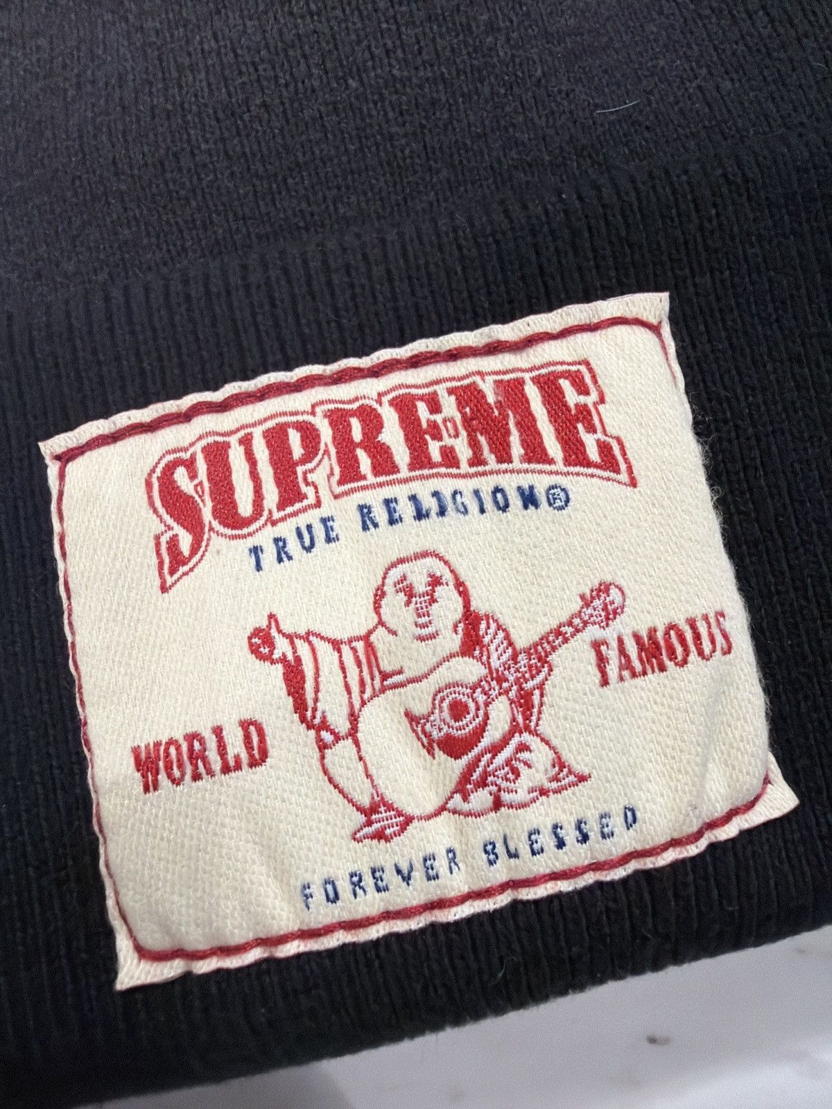 Supreme × True Religion Supreme True Religion Black Beanie Size ONE SIZE - 3 Thumbnail