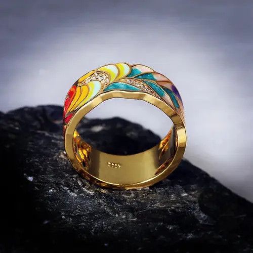Other Colourful Creative Enamel Craft Ring ( Size 6 to 10 ) Size ONE SIZE - 4 Thumbnail