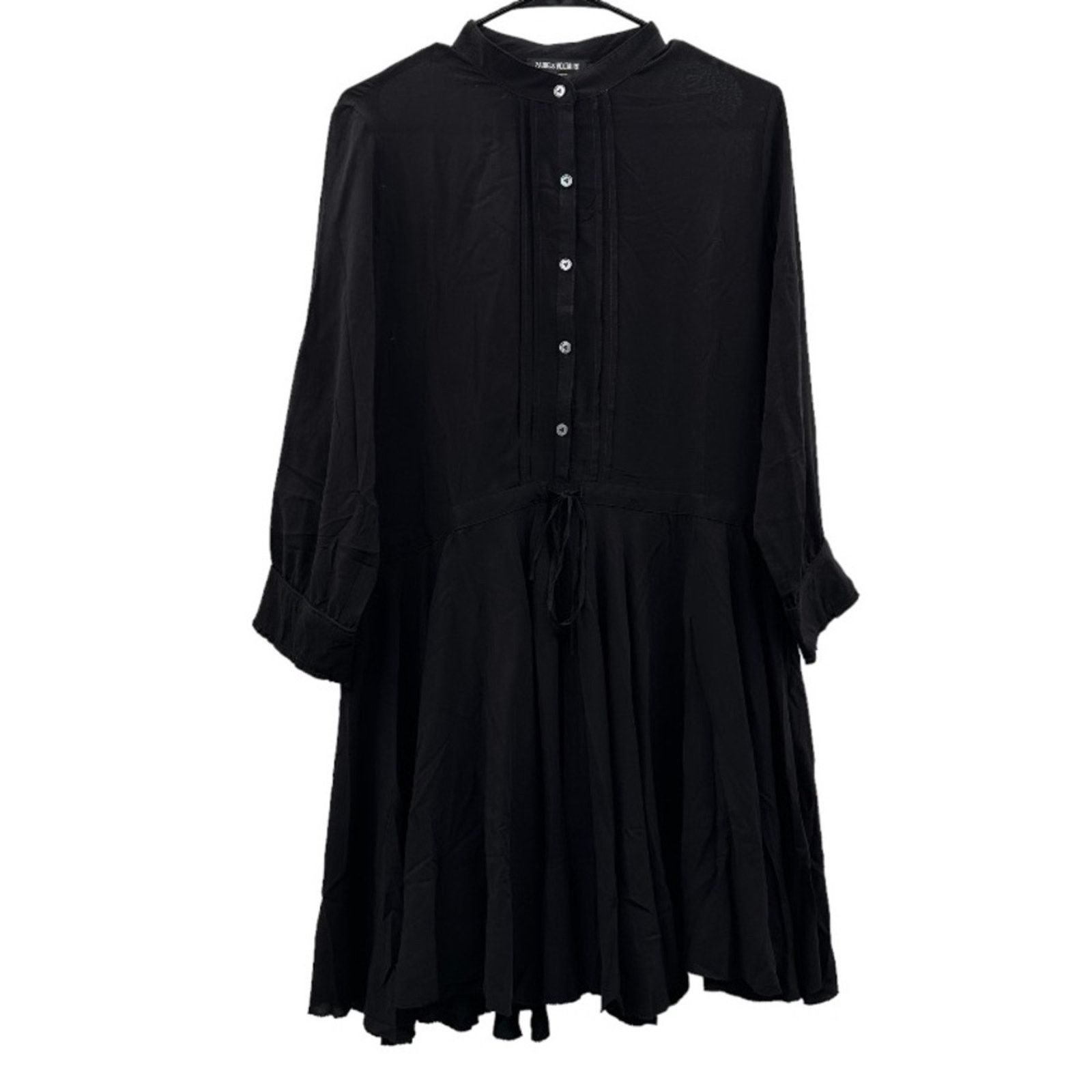 Zadig & Voltaire Zadig and Voltaire Ranil Black Handkerchief Button Dress Size L / US 10 / IT 46 - 3 Thumbnail