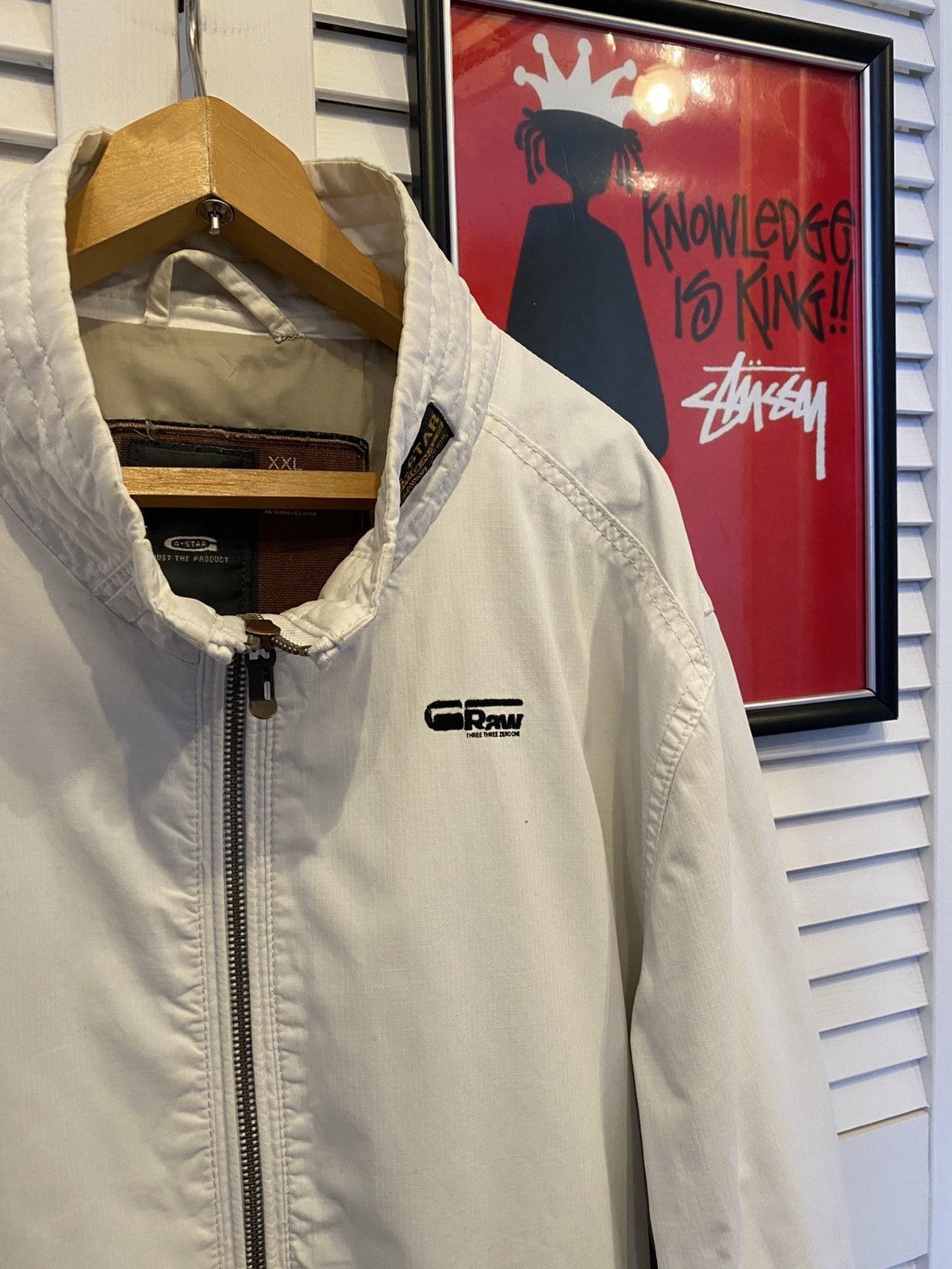 G-Star Vintage Bomber Jacket J-Star Raw Button Zip Casual Style Size US XL / EU 56 / 4 - 4 Thumbnail
