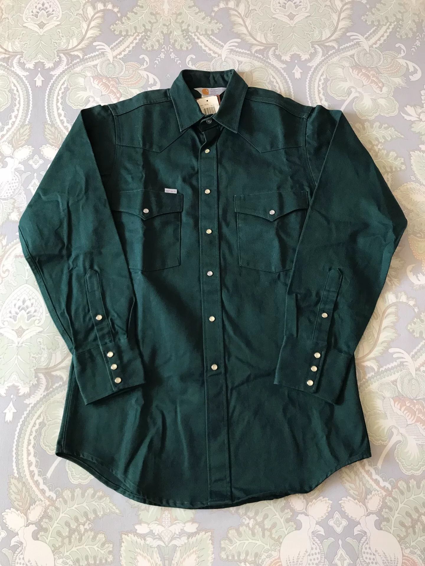 Carhartt Carhartt S01 HTG Hunter Green Western Shirt Size US M / EU 48-50 / 2 - 1 Thumbnail