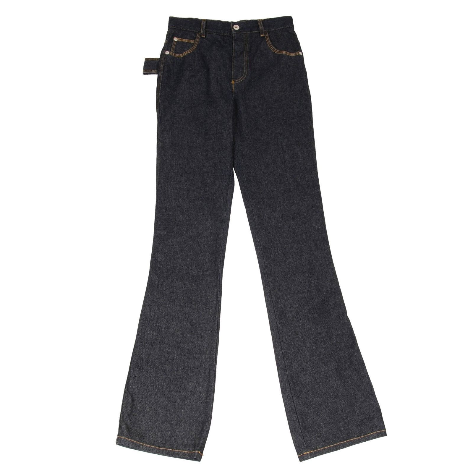 Bottega Veneta High Waist Jeans Blue Indigo Wide Leg Denim Size 26" / US 2 / IT 38 - 1 Thumbnail