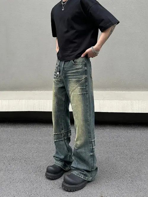 VIBE Gradient Blue Wide Leg Denim Jeans Size US 32 / EU 48 - 8 Thumbnail
