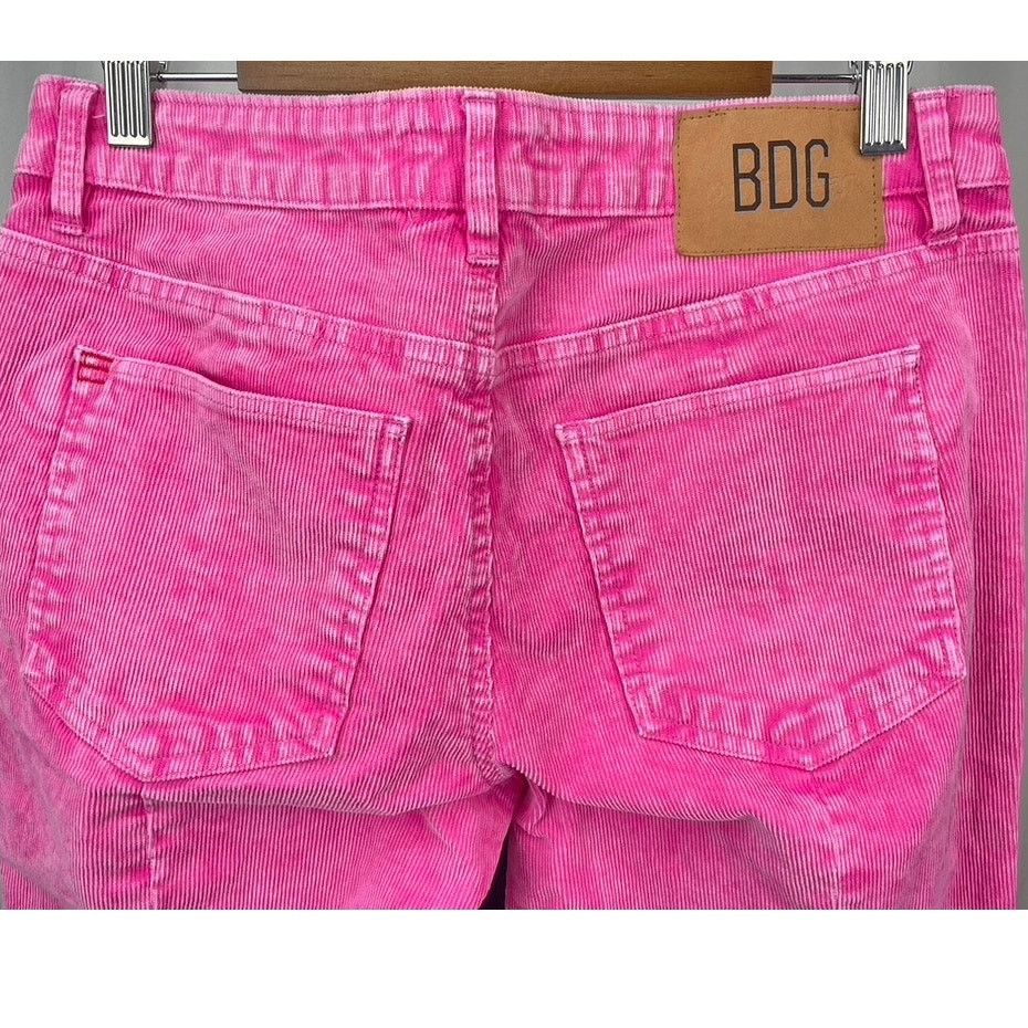 Bdg Low Rise Barbie Pink Corduroy Pants Womens (27) Flare Size 27" / US 4 / IT 40 - 4 Thumbnail