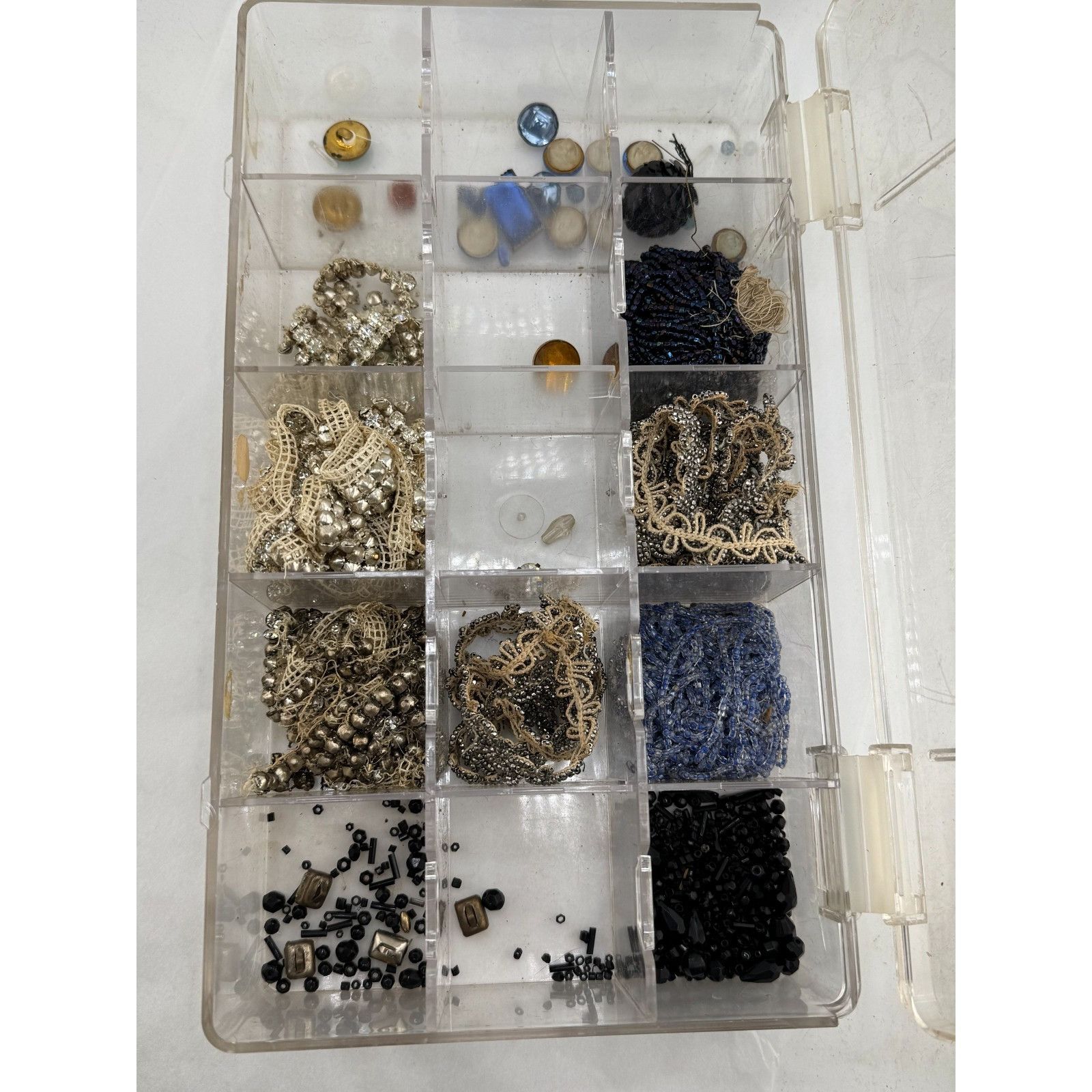 Vintage Lot Box of Jewelry Making Findings, Assorted Beads & Finding Size ONE SIZE - 4 Thumbnail