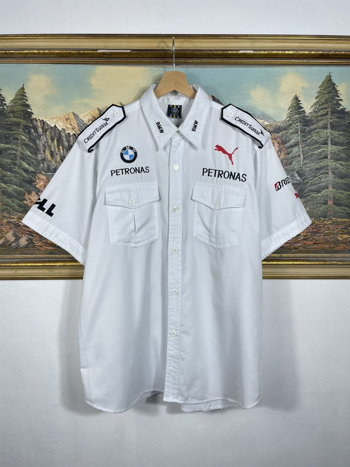 BMW × Formula 1 × Vintage BMW Sauber Formula F1 Team Vintage White Shirt Racing Motor Size US XL / EU 56 / 4 - 1 Thumbnail