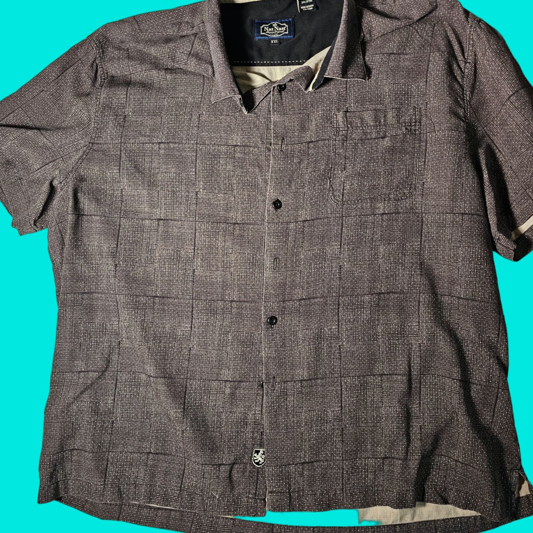 Nat Nast VINTAGE Nat Nast Luxury Originals Mens Gray Silk Blend Button Up Shirt Size 2XL Size US XXL / EU 58 / 5 - 1 Thumbnail
