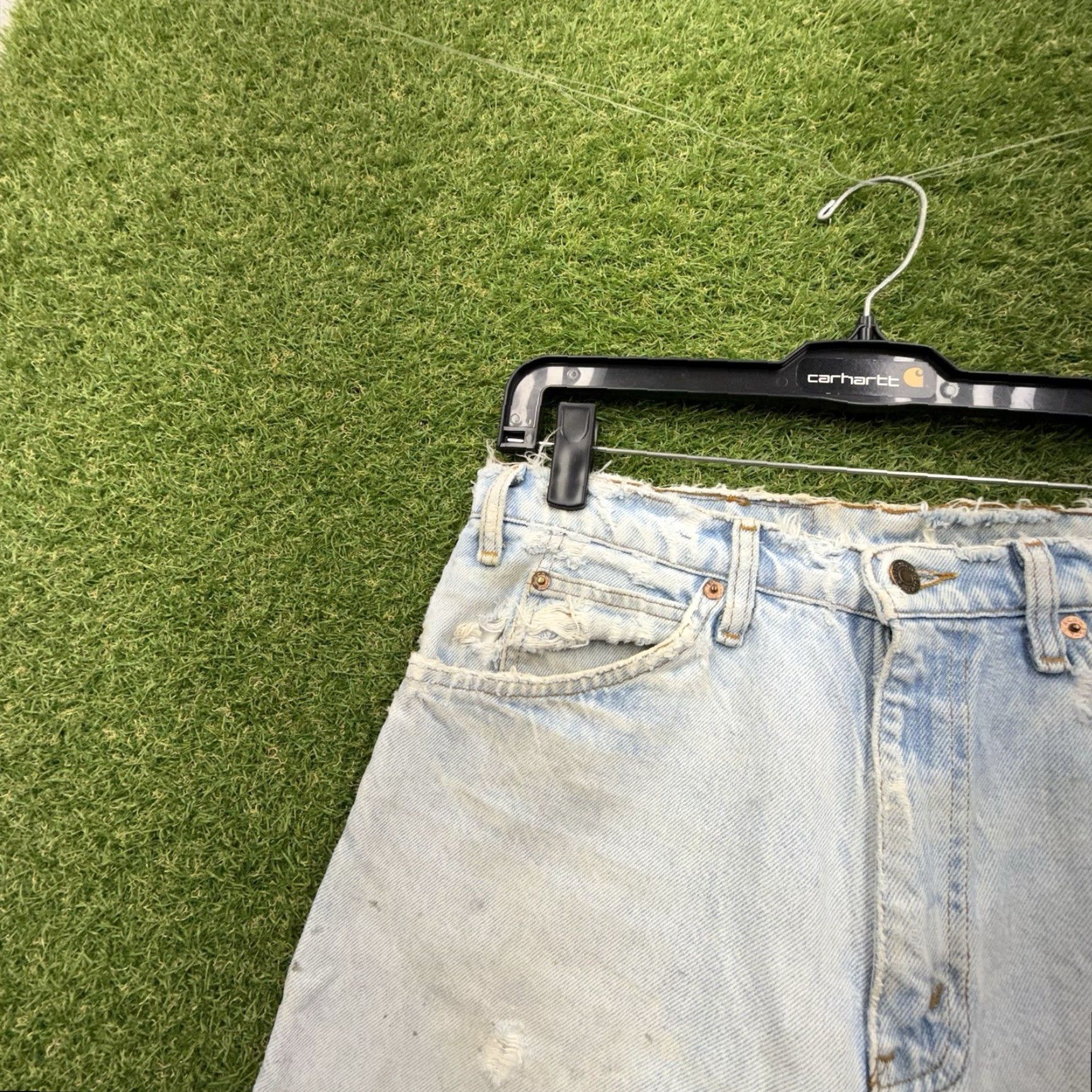 Levi's VINTAGE Levi's 550 Jeans Bermuda Shorts Mens 30 Orange Tab Relaxed Fit Wide Leg Baggy Light 80s 90s Grunge Hip Hop Skate Y2K 2000s Silver Tab Mens Size US 30 / EU 46 - 3 Thumbnail