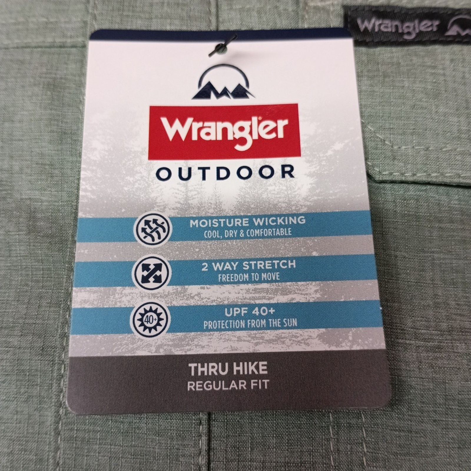 Wrangler Wrangler Men's S Green Hike Shirt Vented Roll Tab UPF 40+ Size US S / EU 44-46 / 1 - 4 Thumbnail