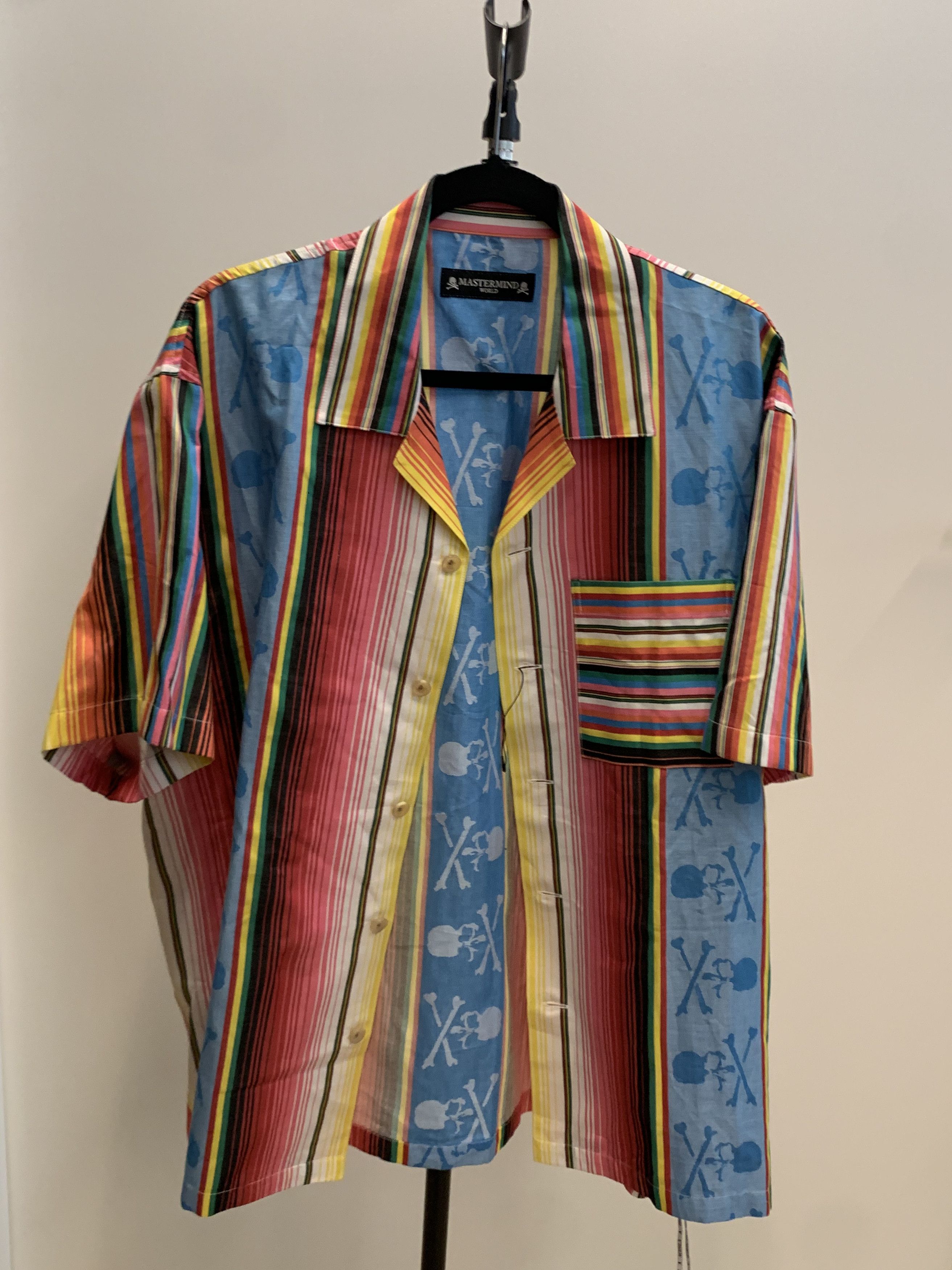 Mastermind World MASTERMIND WORLD Camp-Collar Striped Cotton-Jacquard Shirt Size US M / EU 48-50 / 2 - 3 Thumbnail