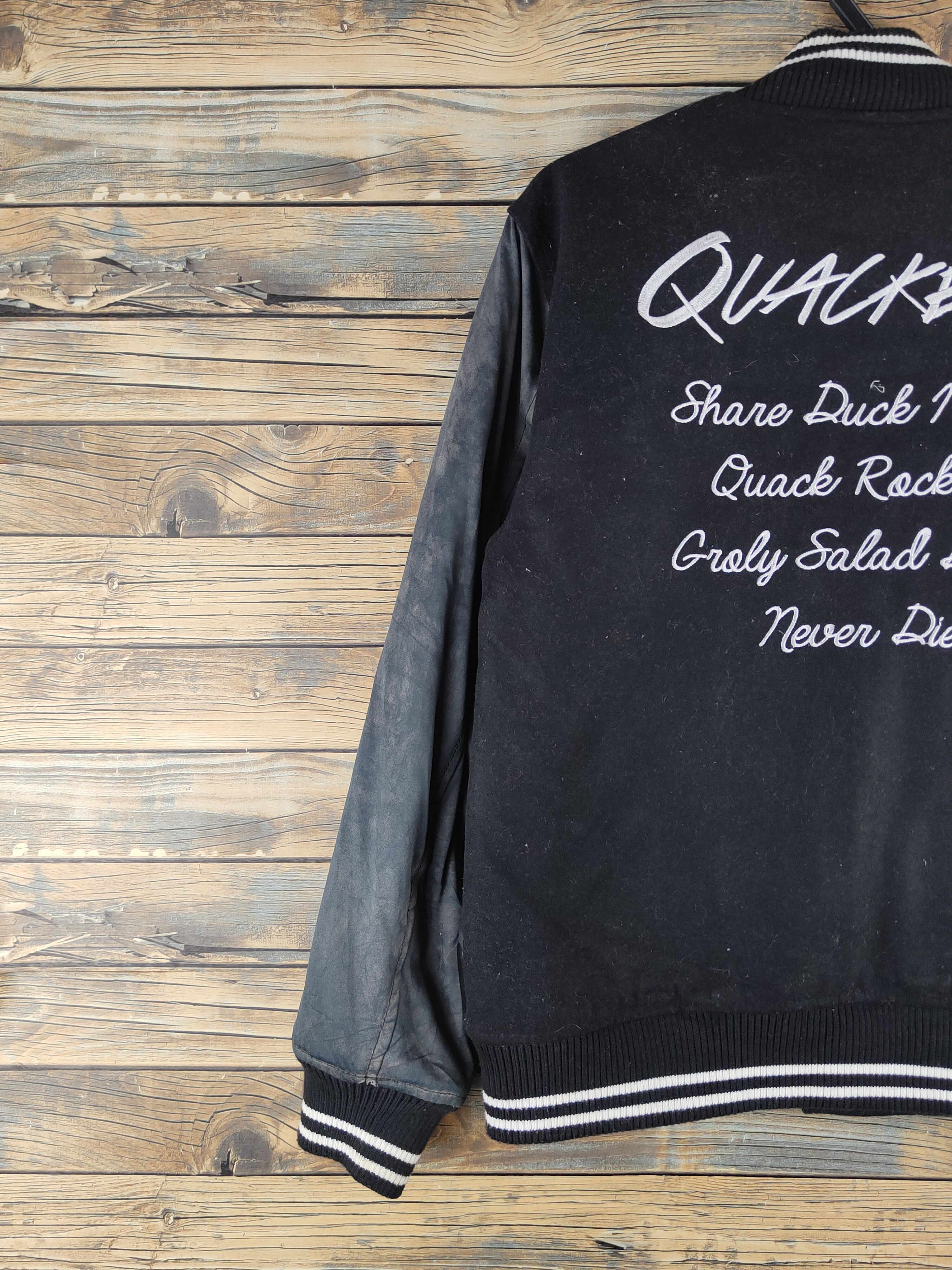 Japanese Brand DL B/one/soul duck Black Varsity Jackets #S2882 Size US M / EU 48-50 / 2 - 11 Thumbnail