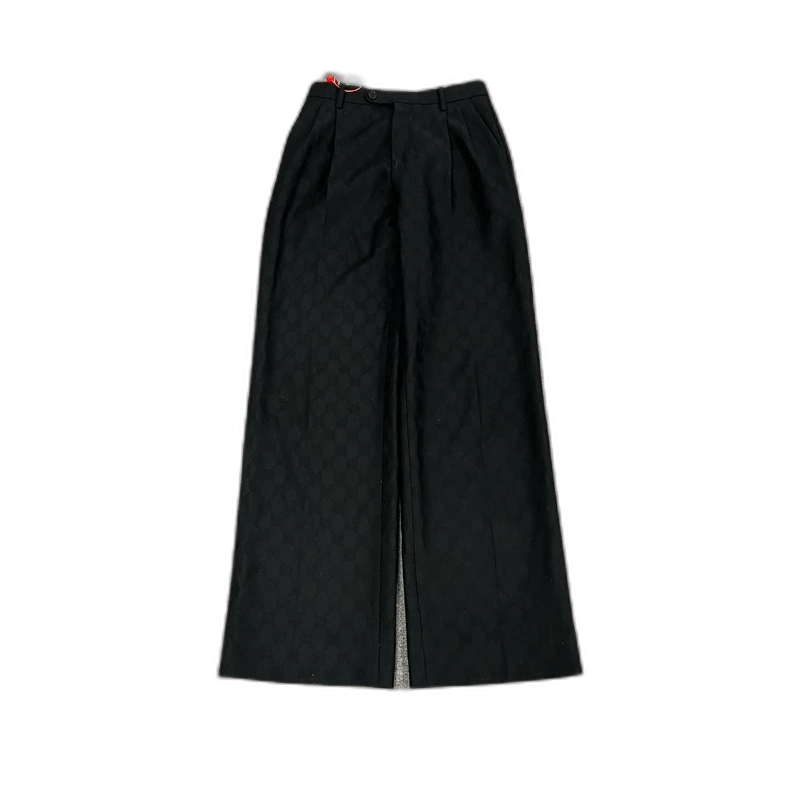 Gucci Gucci Wool Wide-Leg Pants in Black Size 36" / US 14 / IT 50 - 1 Thumbnail