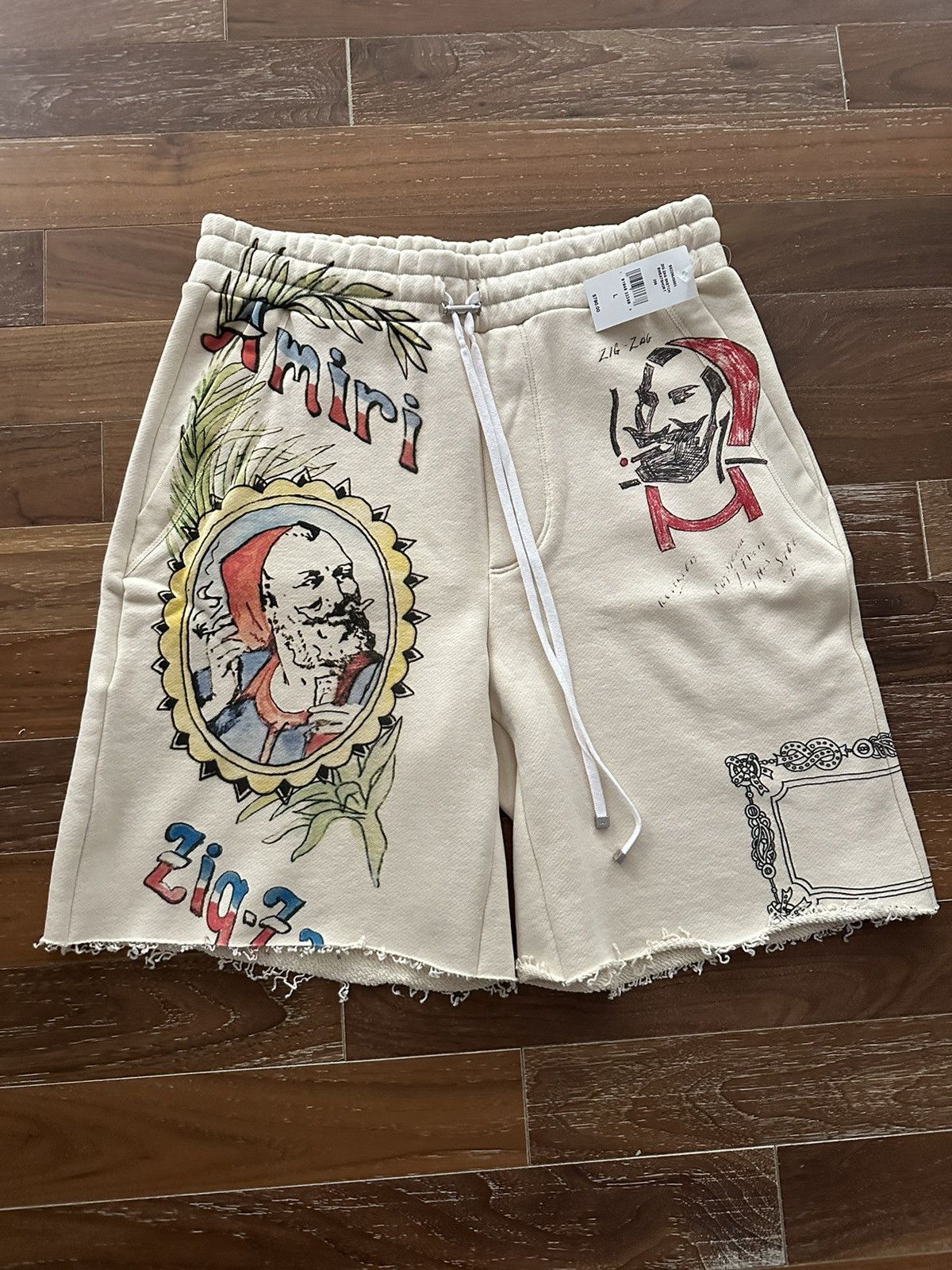 Amiri Amiri Zig Zag Sketch Sweatshorts Size L Size US 34 / EU 50 - 1 Thumbnail