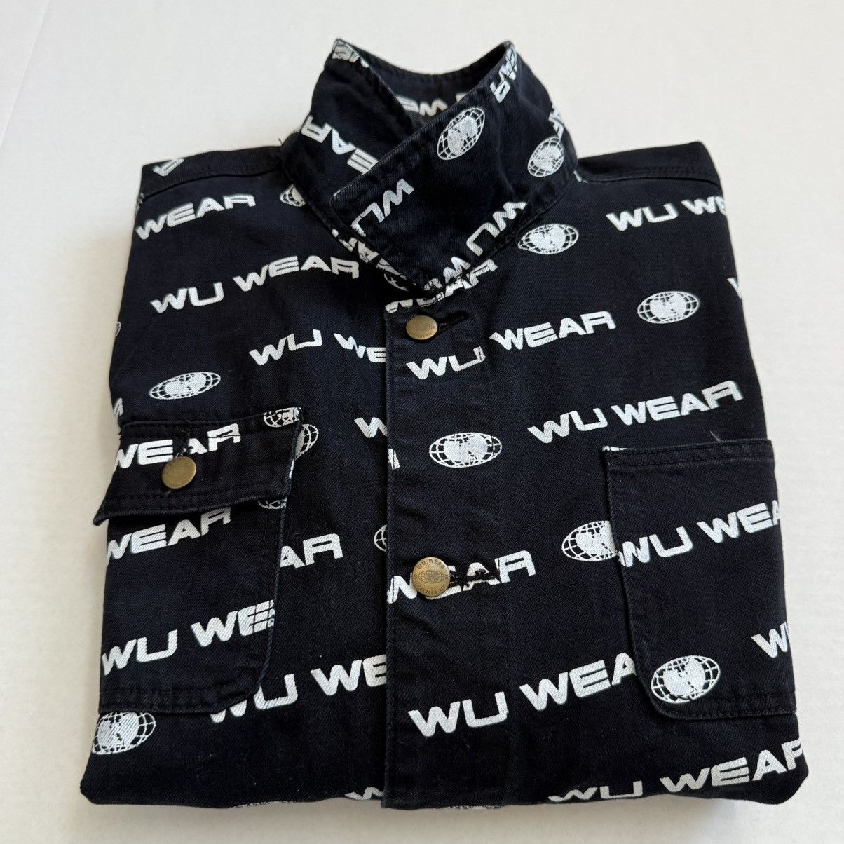 Wu-Tang Clan 🔴Wu-Wear Denim Jacket Size XL Wu-Tang Black Rare Rza Gza Size US XL / EU 56 / 4 - 10 Thumbnail