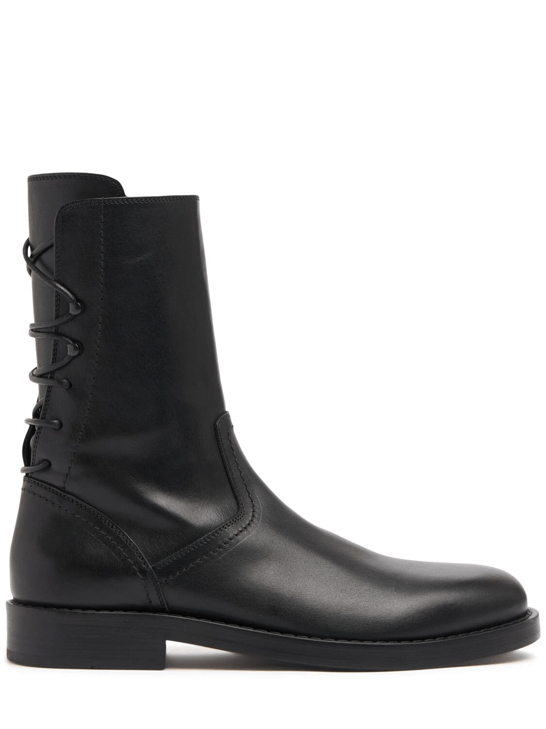 DEMEULEMEESTER Heiko Black Leather Ankle Boots