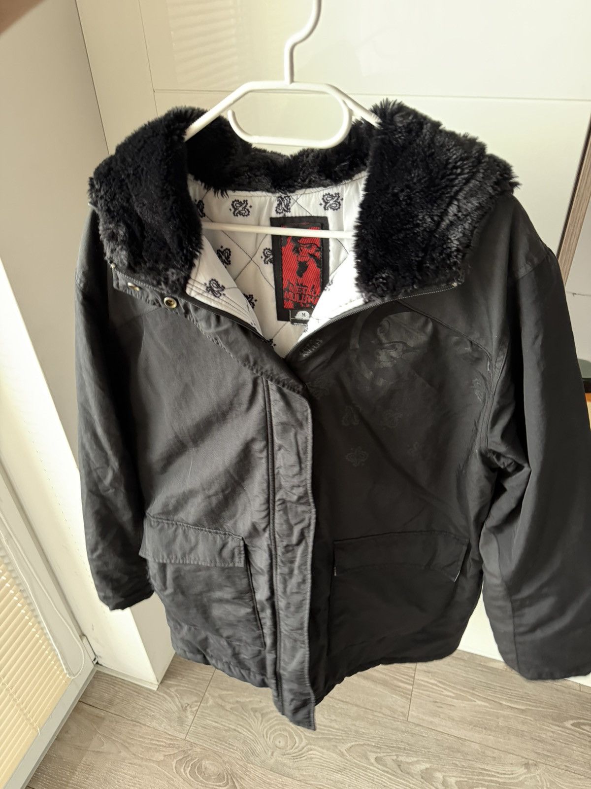 Affliction ‼️Y2K Metal Mulisha Monogram Printed Back Logo Fure Jacket‼️ Size US M / EU 48-50 / 2 - 4 Thumbnail