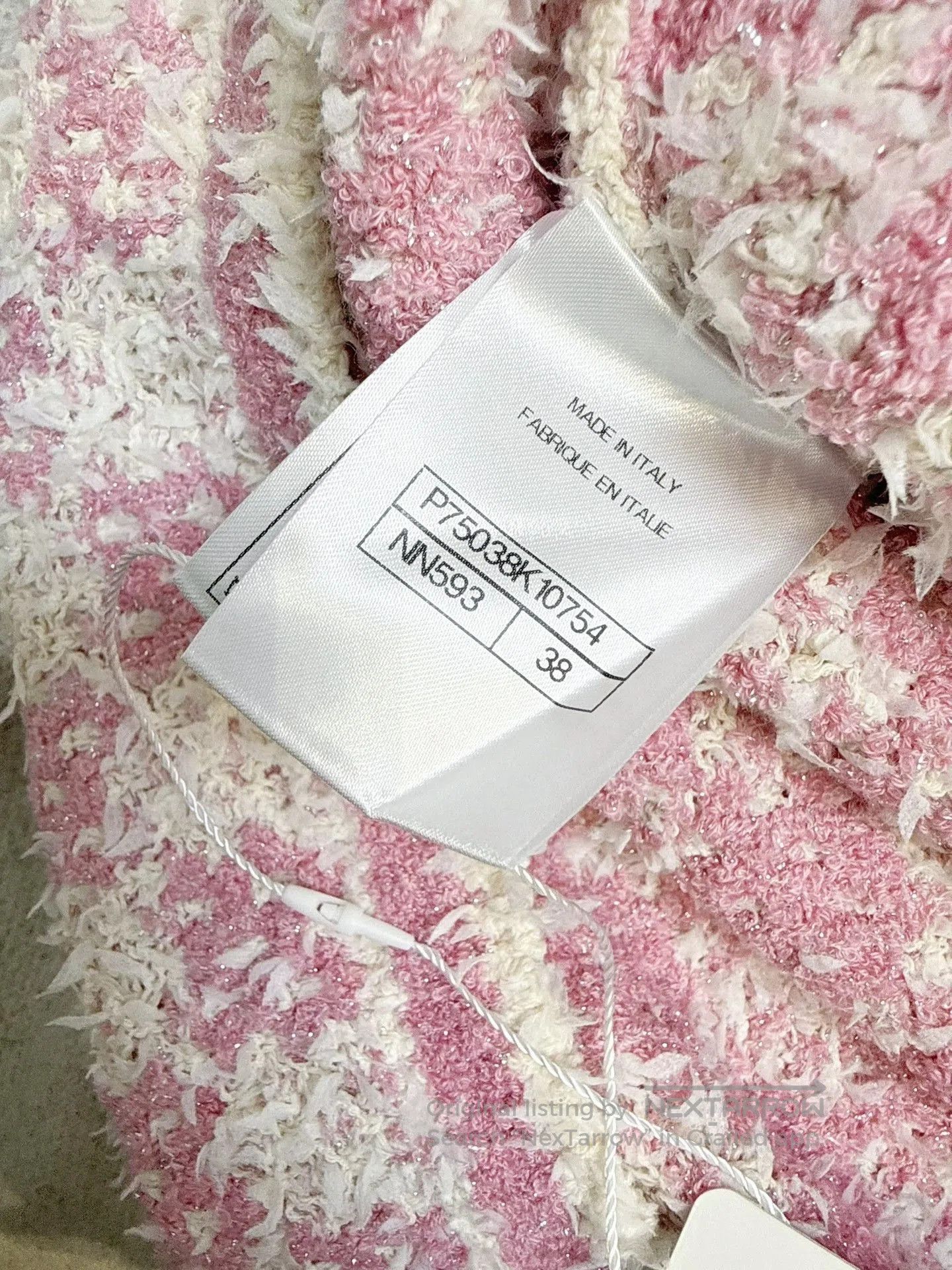 Chanel Chanel 23S Pink White Check Knit Skirt. Size 37" - 6 Thumbnail