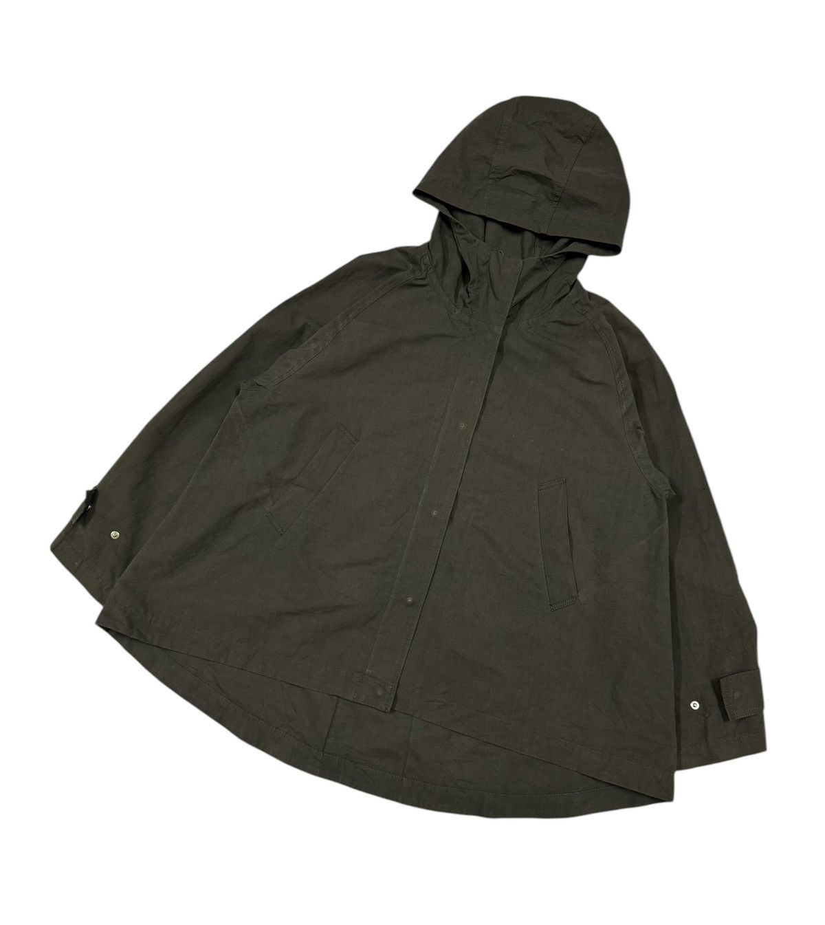 45rpm × Umii 908 MidiUmi Hoodies Miliitary Cape Olive Green Oversized Jacket Size US L / EU 52-54 / 3 - 6 Thumbnail