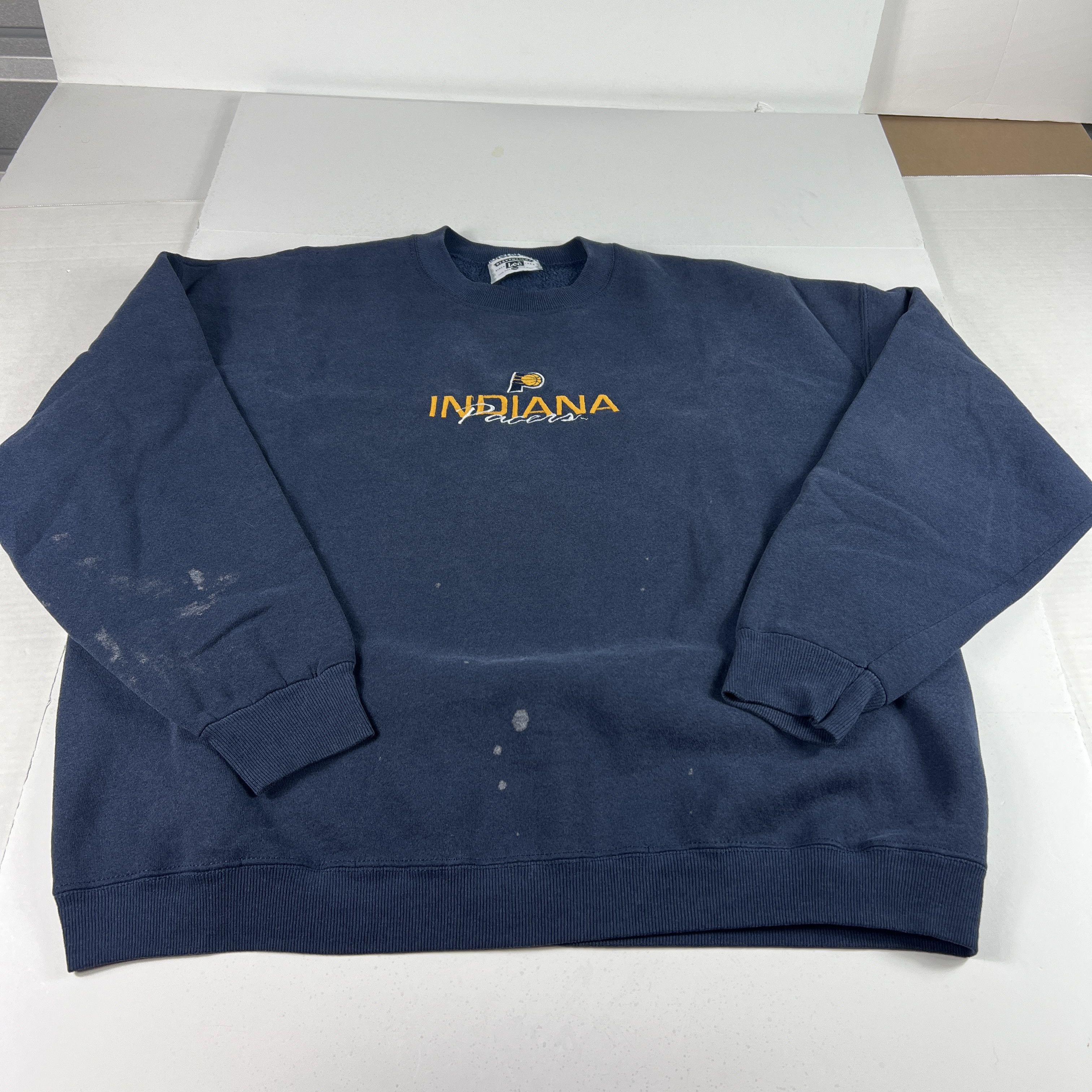 Lee × NBA × Vintage VTG Lee NBA Indiana Pacers Sweatshirt Blue Thrashed Crewneck Size US XXL / EU 58 / 5 - 1 Thumbnail
