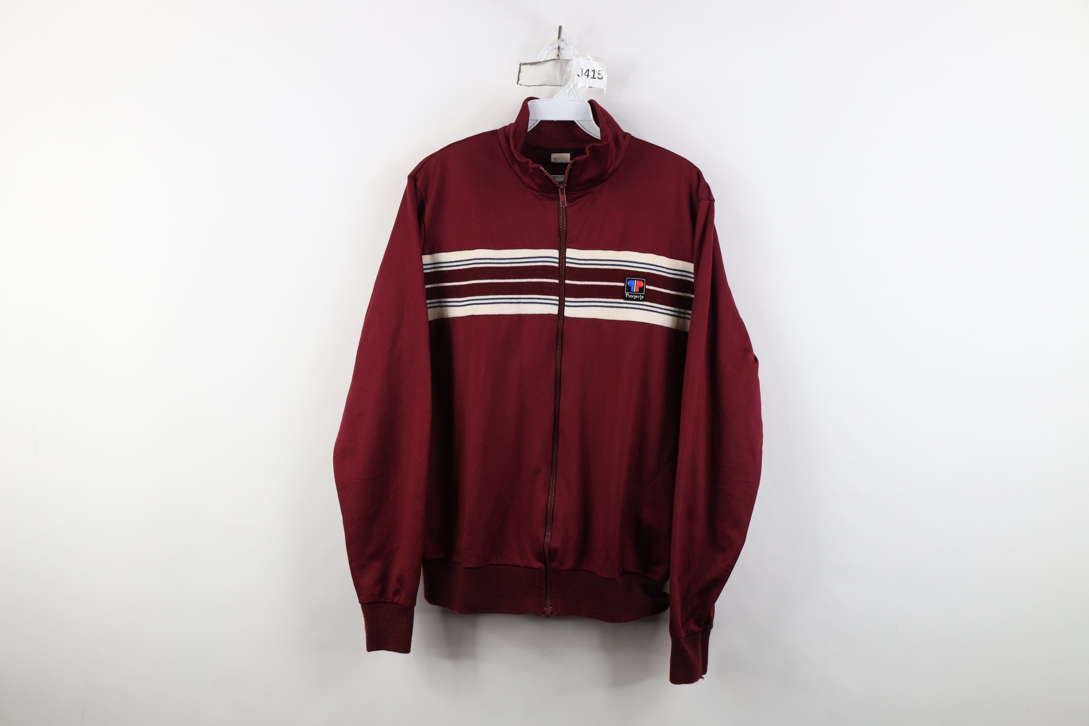 Vintage Vintage 70s Streetwear Warm Up Track Tennis Jacket Burgundy Size US L / EU 52-54 / 3 - 1 Thumbnail