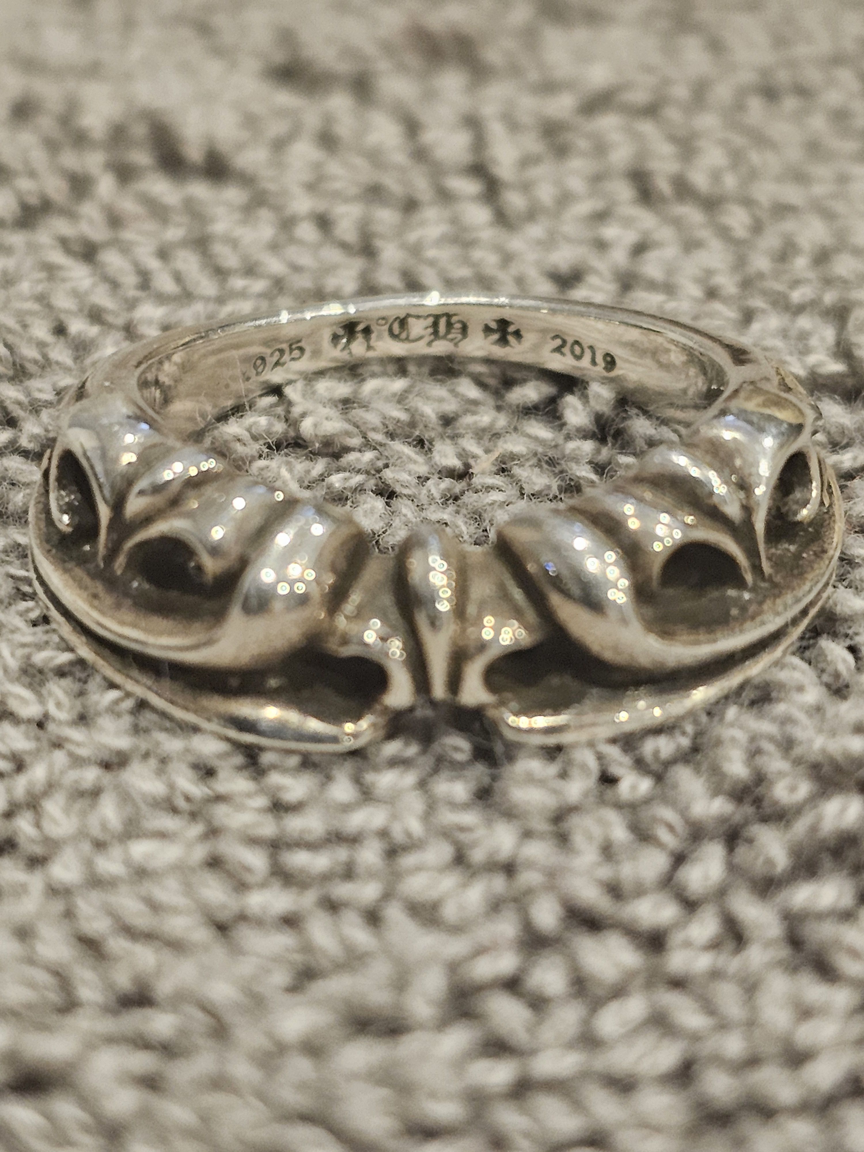image of Chrome Hearts K&t Half Ring in Silver, Men's