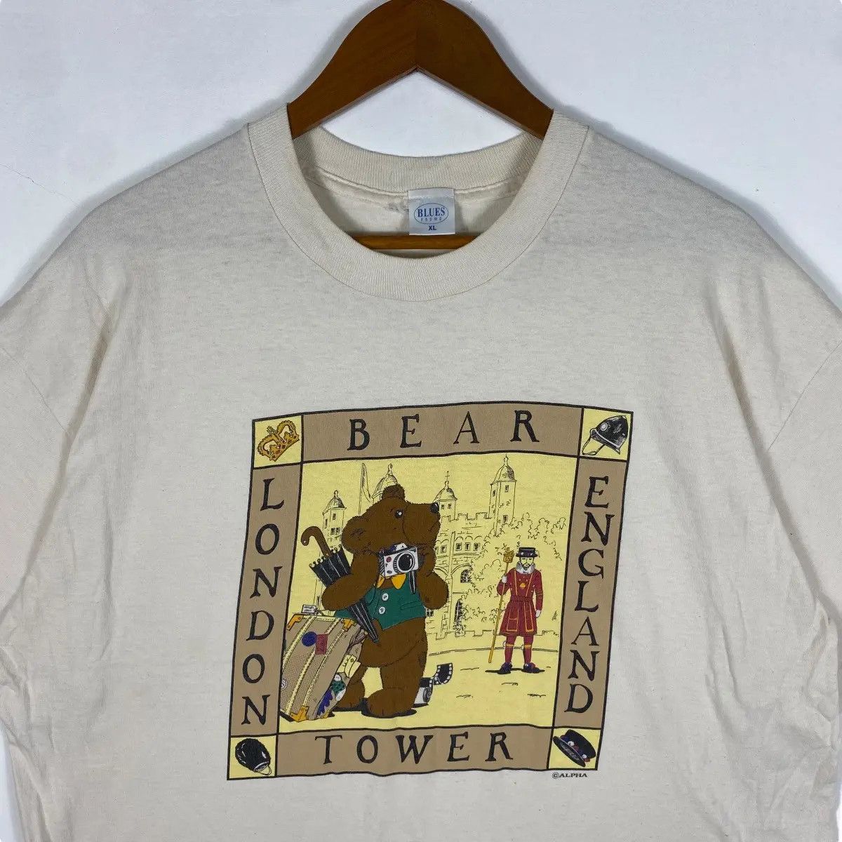 Vintage Vintage 90's London Bear England Tower Blues Promo Tee Shirt Size US XL / EU 56 / 4 - 2 Thumbnail