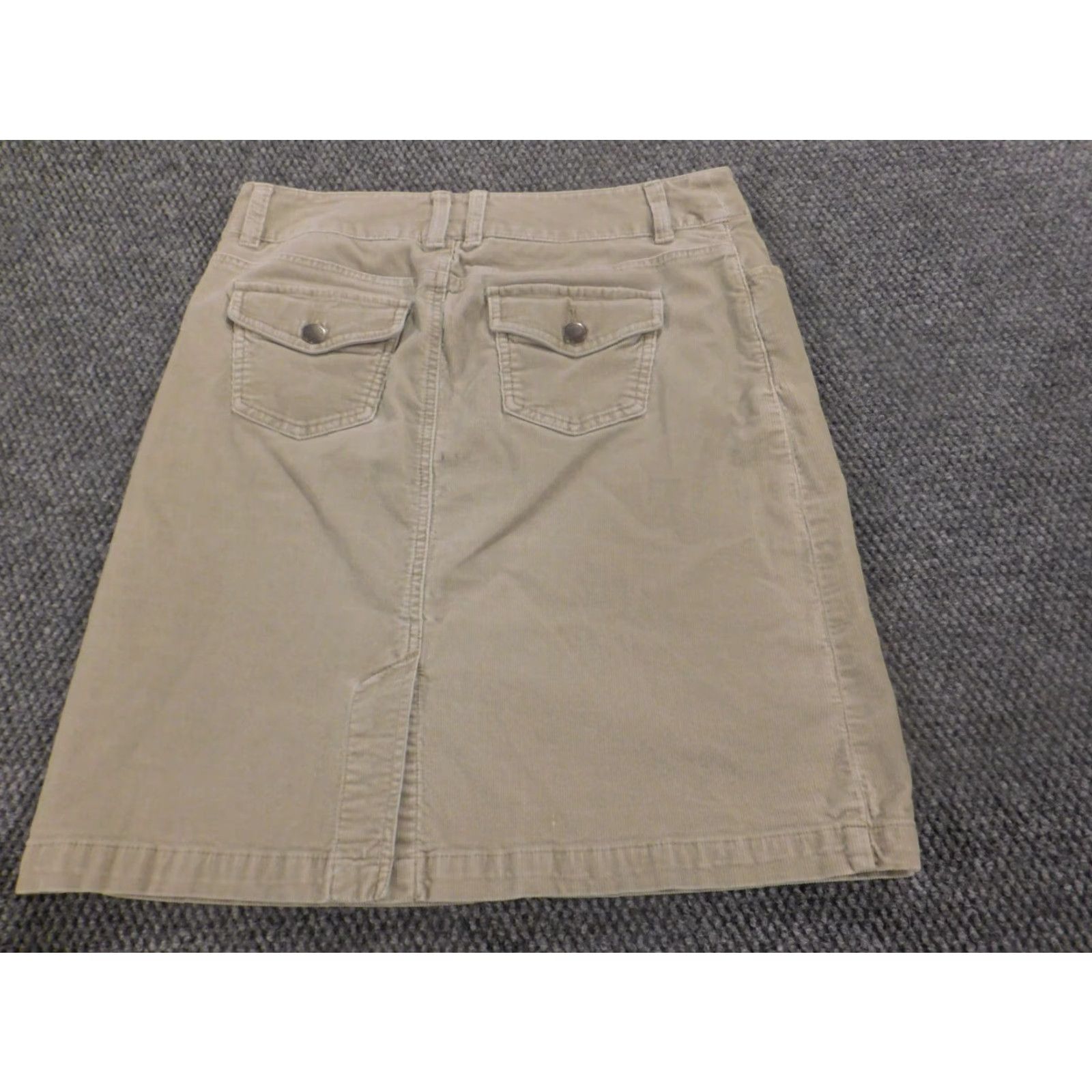 Vintage Sonoma Skirt Women 6 Beige A-Line Knee Length Zip Lined Knit Cotton Casual Regular Mid Rise Size 28" / US 6 / IT 42 - 7 Thumbnail