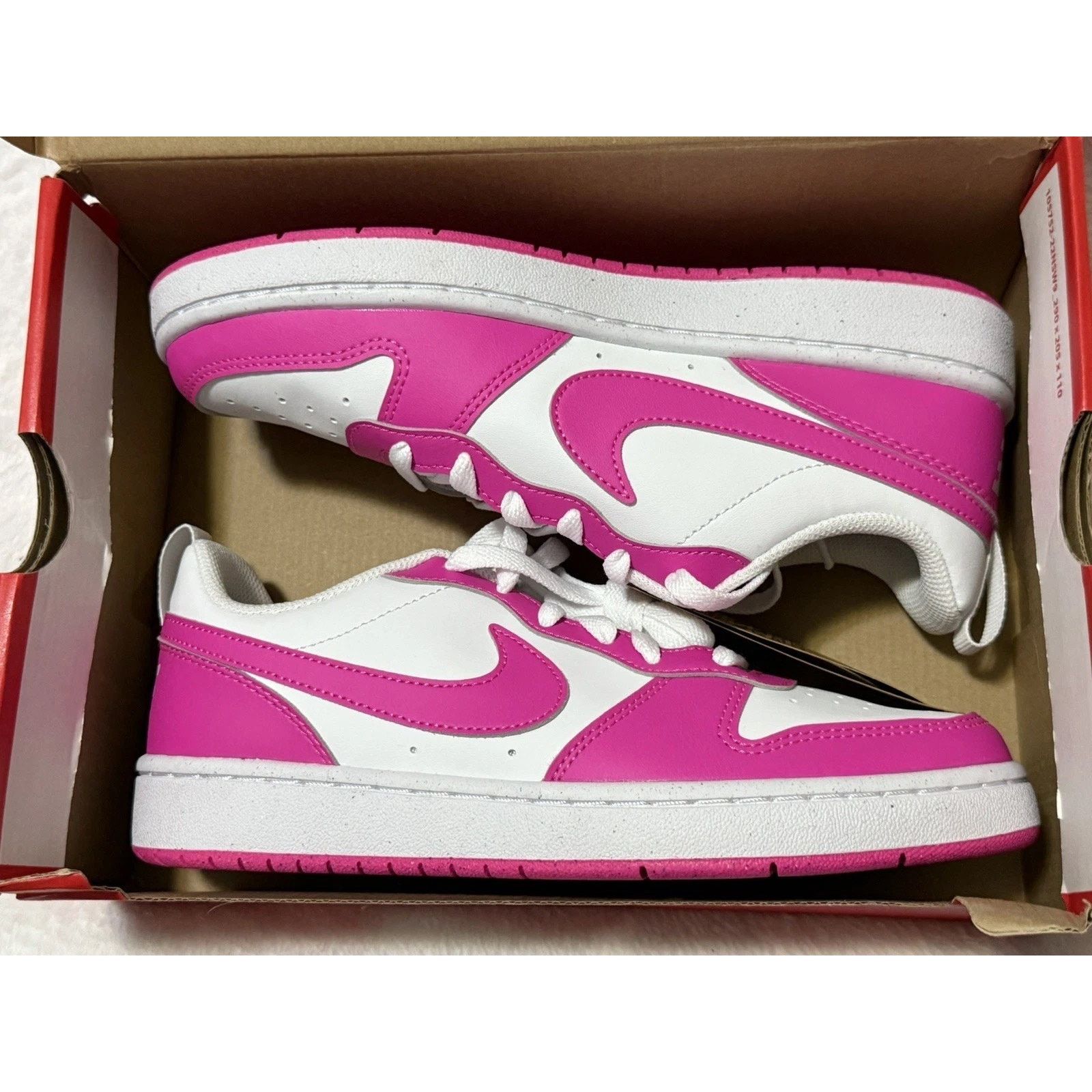 Nike Nike Court Borough Low Recraft (GS) White Fuchsia Pink 6.5Y Size US 6.5 / EU 39-40 - 1 Thumbnail