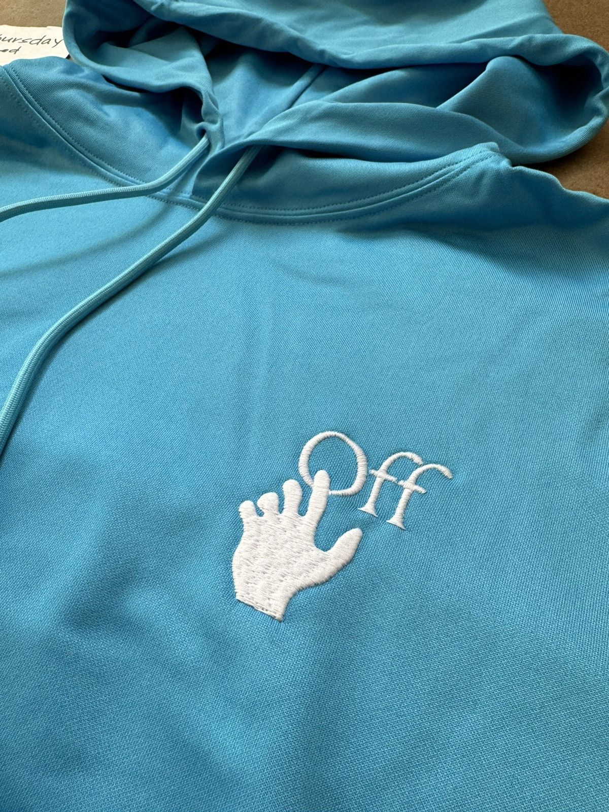 Off-White Off-White Hand Logo Hoodie Blue Medium Size US M / EU 48-50 / 2 - 5 Thumbnail