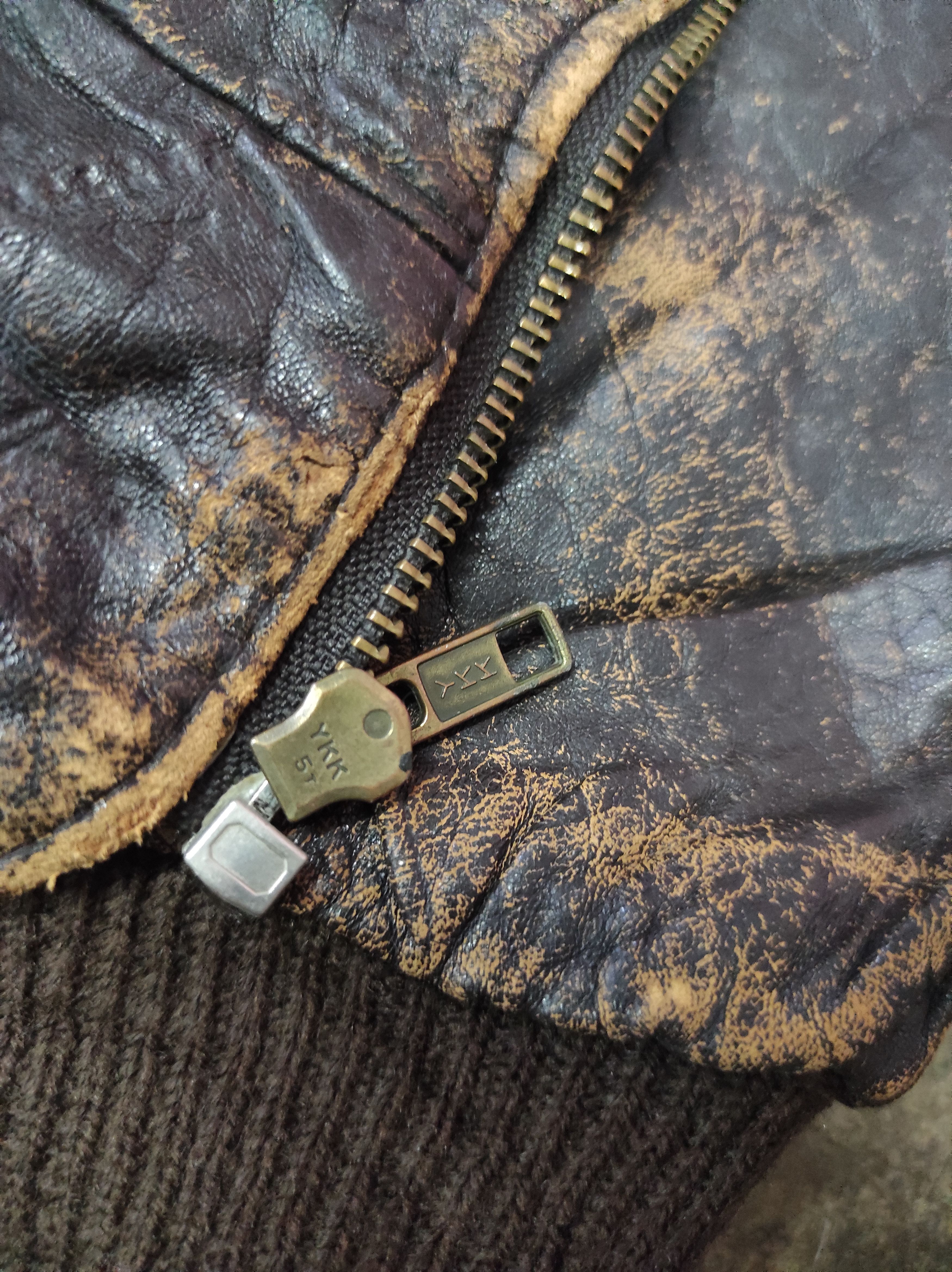 Genuine Leather RARE VTG EMBROIDERY WOOL LEATHER JACKET DISTRESSED Size US L / EU 52-54 / 3 - 8 Thumbnail
