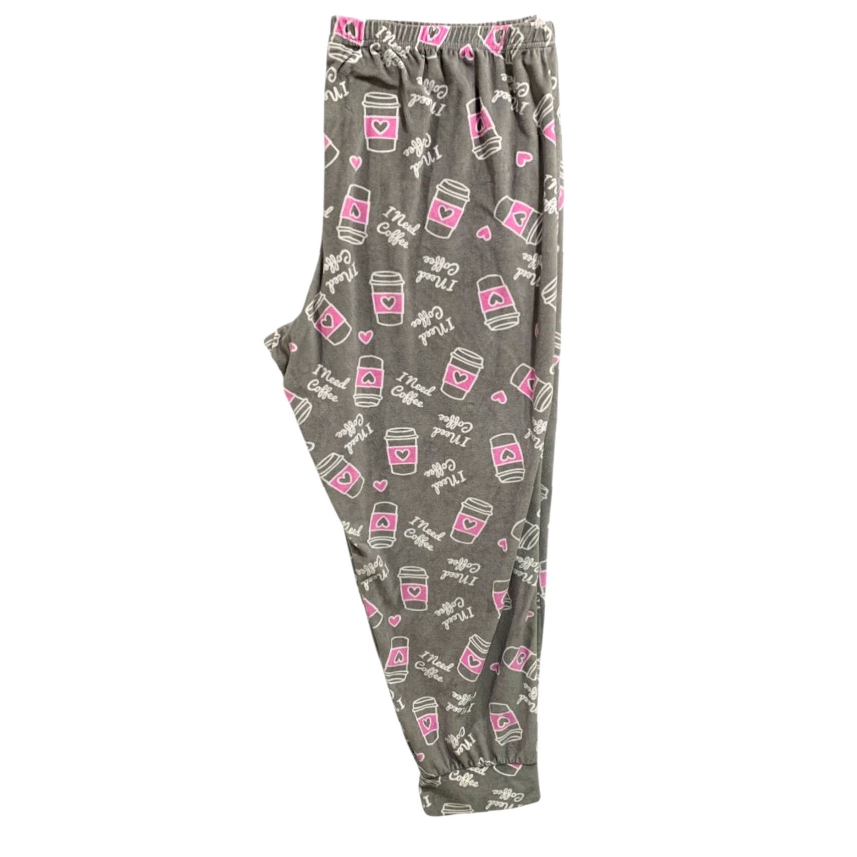 Vintage VINTAGE Bobbie Brooks Sleepwear PJ Pants Women 3X Plus Gray Coffee Print Jogger 3X Womens Lounge Pants Coffee Size 40" / US 18 - 7 Thumbnail