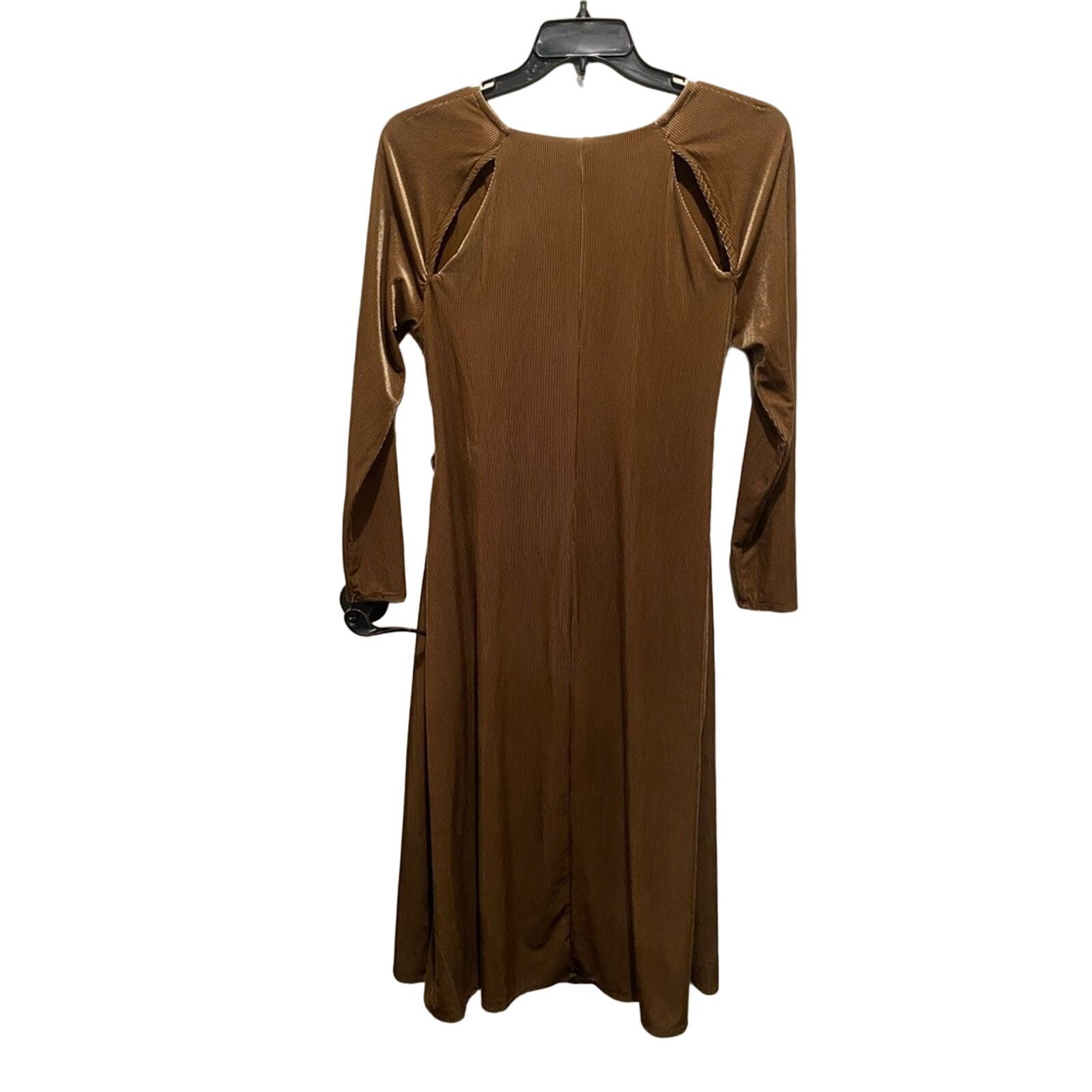 REVOLVE AFRM CALA RIBBED CUTOUT LONG SLEEVE VELVET MIDI DRESS SEPIA Size XL / US 12-14 / IT 48-50 - 3 Thumbnail