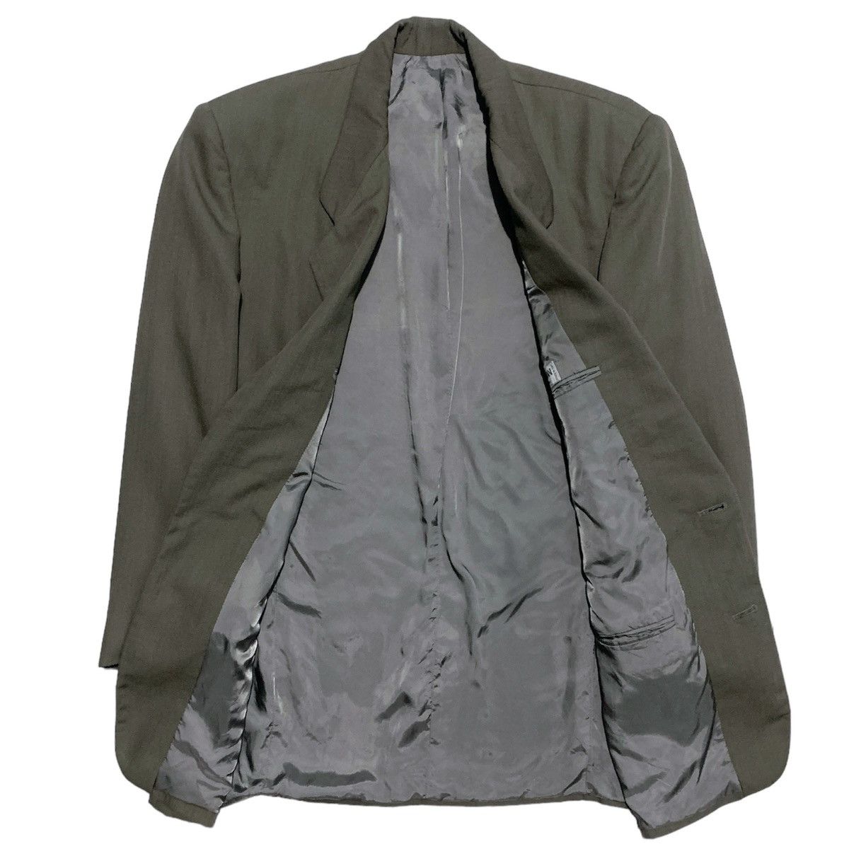 Giorgio Armani Giorgio Armani 1980s Moss Green Wool Blazer Size 46R - 3 Thumbnail