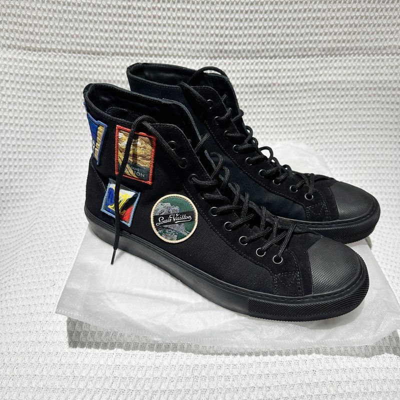 Louis Vuitton Louis Vuitton Black High-Top Canvas Sneakers - Size US 8 / EU 41 - 6 Thumbnail