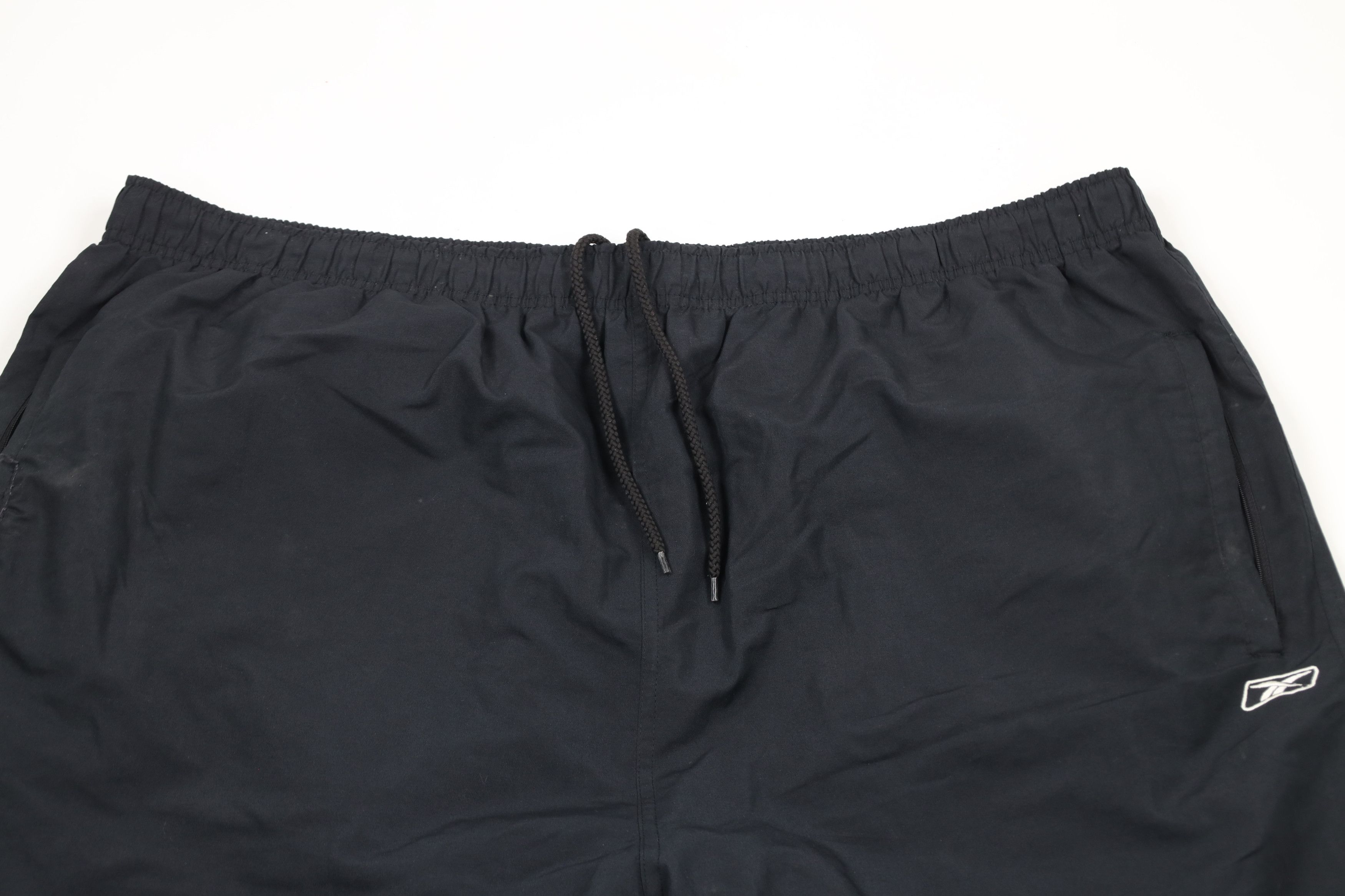 Reebok × Vintage Vintage 90s Reebok Lined Classic Logo Wide Leg Pants Black Size US 42 / EU 58 - 2 Thumbnail