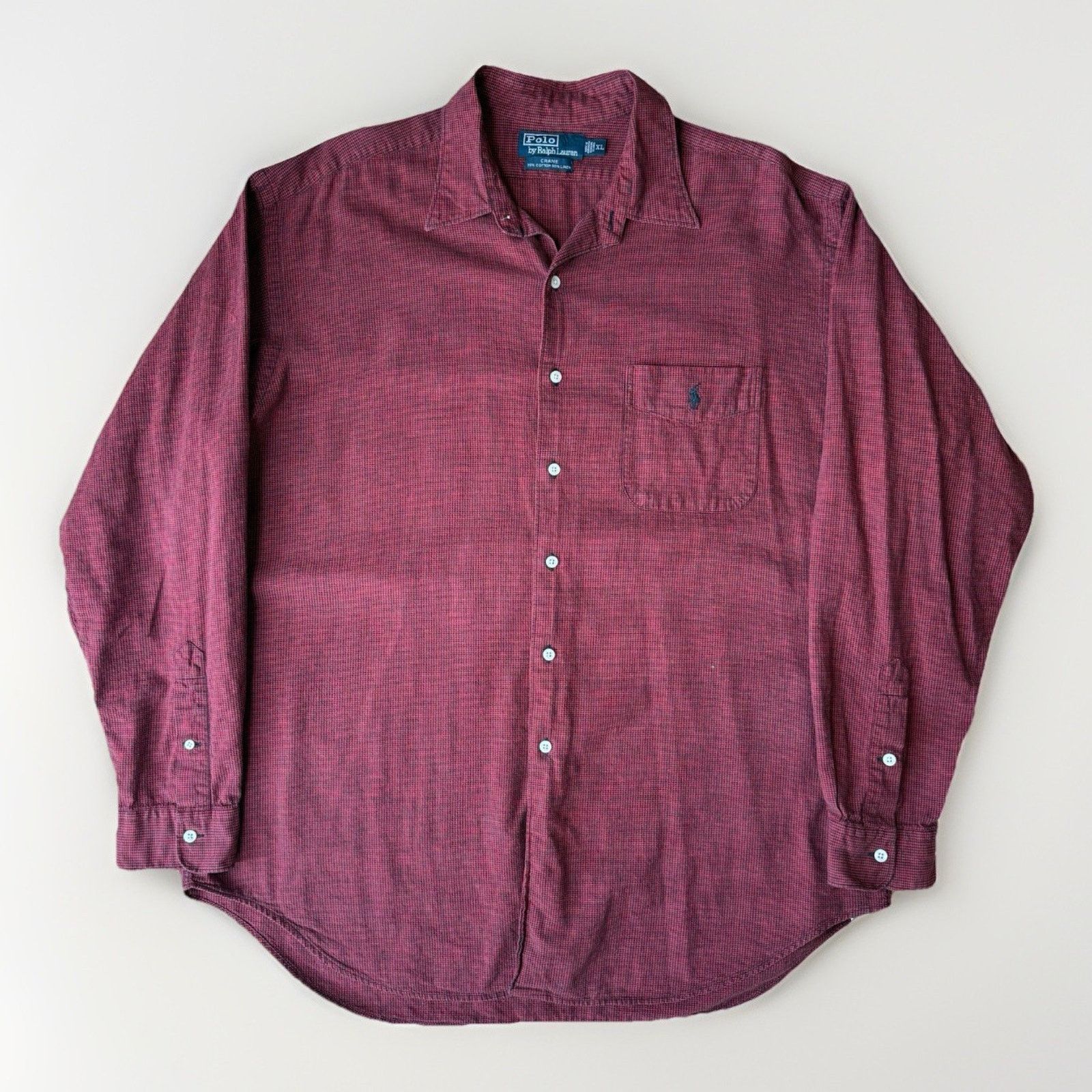 Polo Ralph Lauren Vintage Polo Ralph Lauren Crane Shirt XL Cotton Linen Size US XL / EU 56 / 4 - 1 Thumbnail
