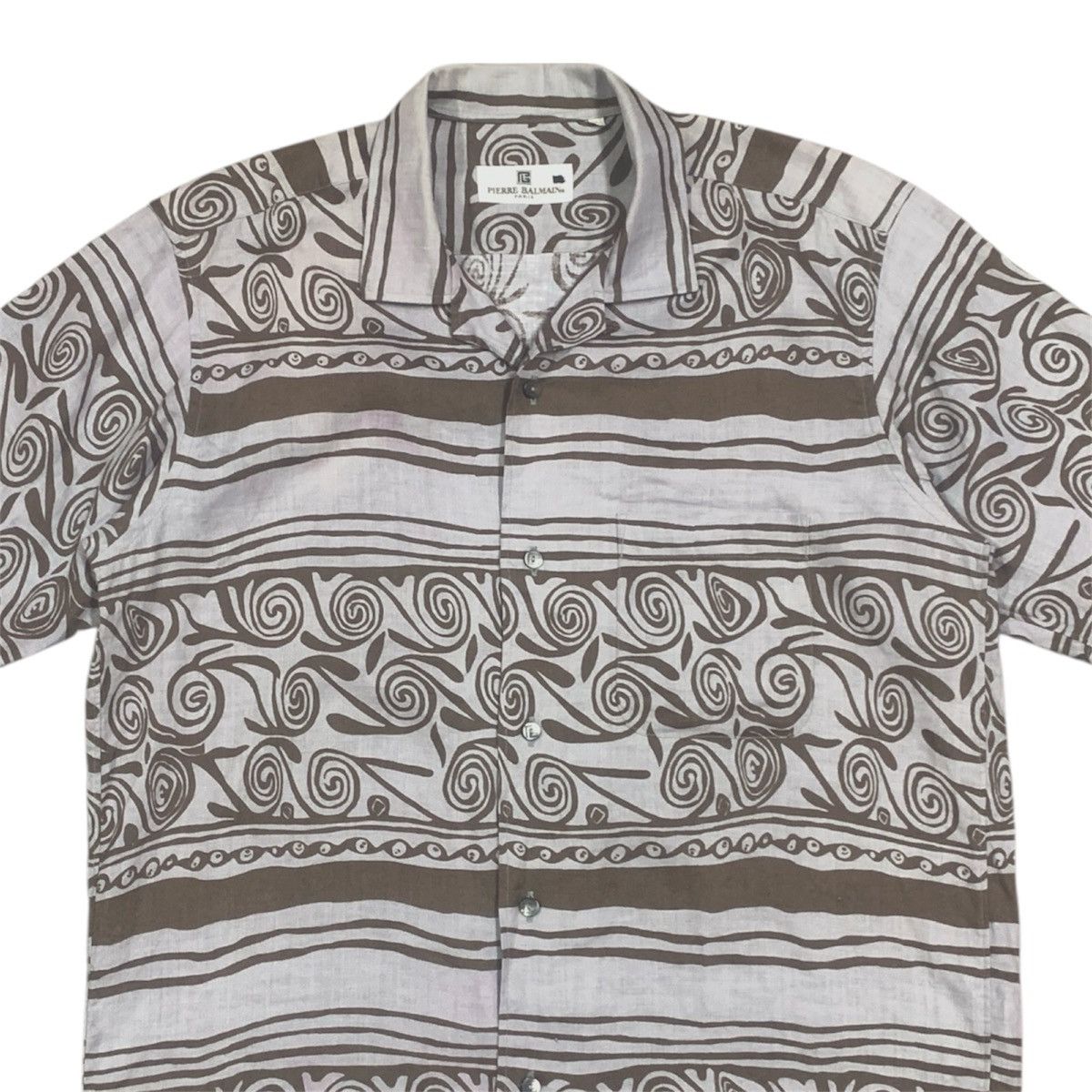 Vtg Pierre Balmain Linen Tropical Resort Shirt
