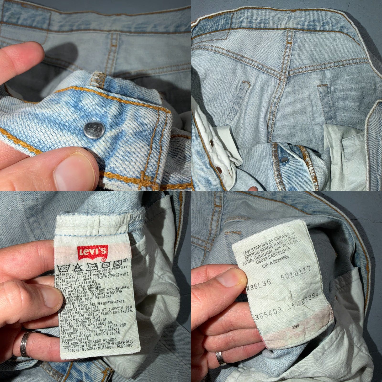 Levi's VINTAGE Levi's 501 Jeans Blue Light Wash 36x36 XX Straight Leg 90s USA Men Carth Size US 36 / EU 52 - 9 Thumbnail