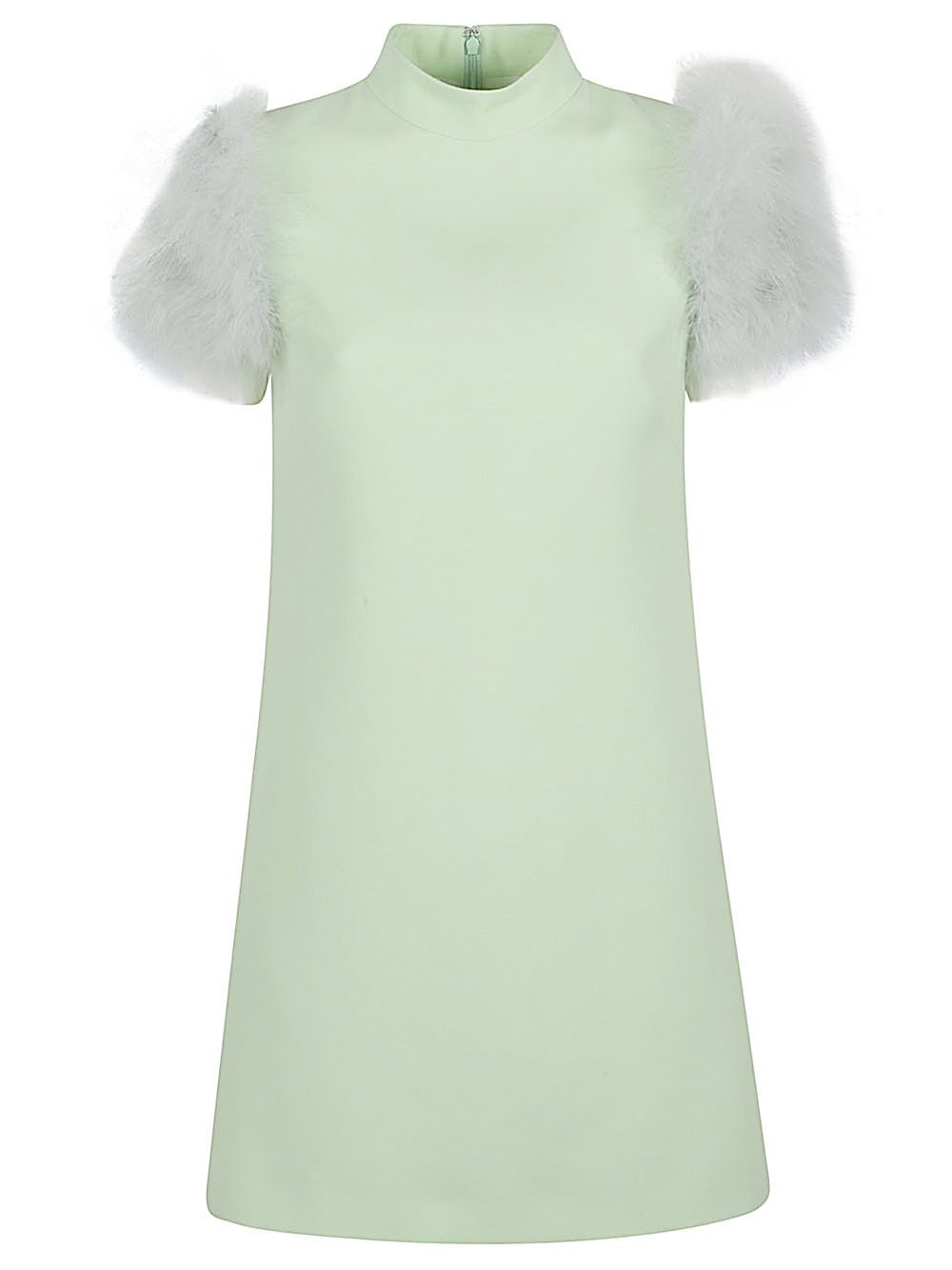 Valentino FEATHERED WOOL AND SILK DRESS Size S / US 4 / IT 40 - 1 Thumbnail