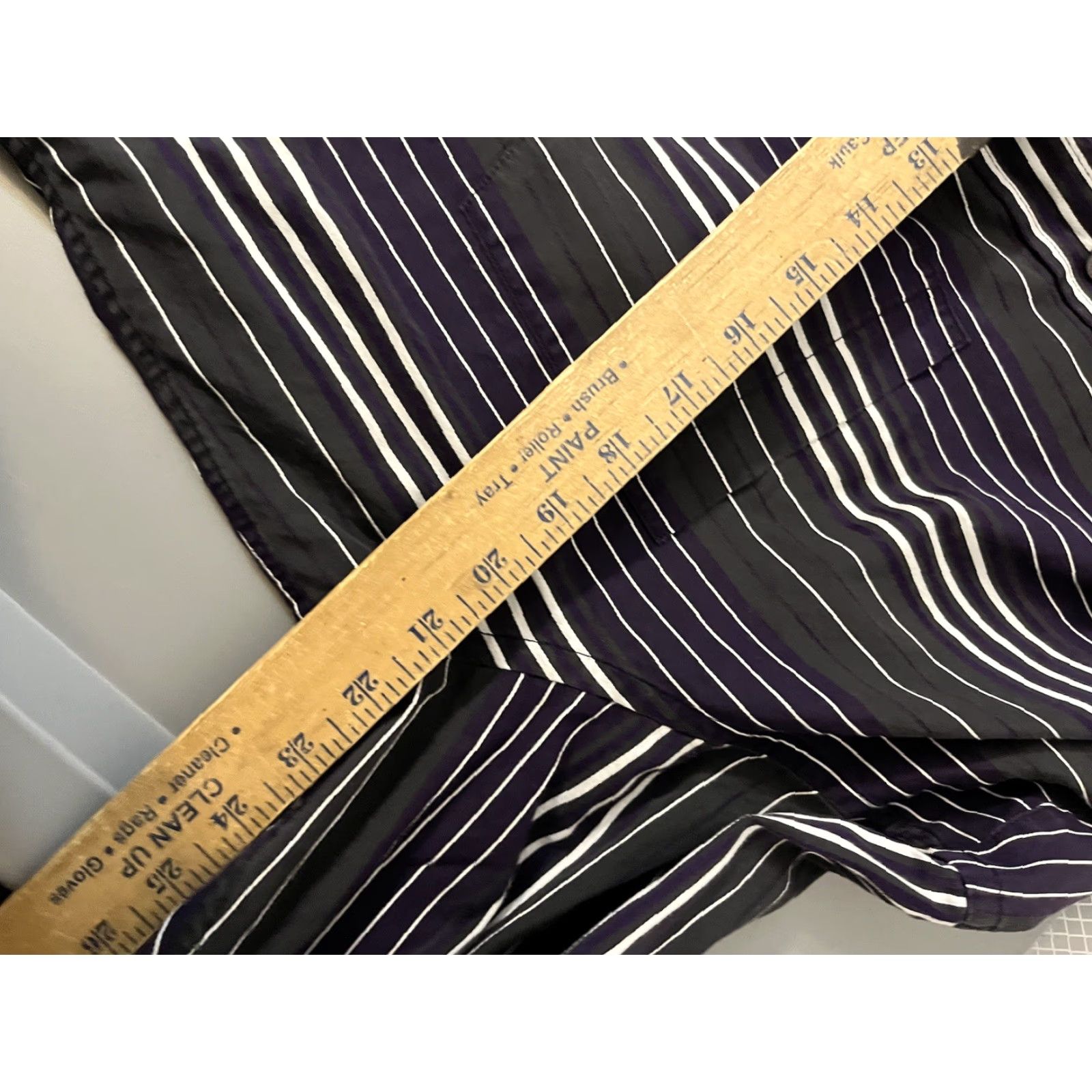BUGATCHI Bugatchi Uomo Button Front Shirt Mens L Black Striped Knit Cotton Button-Up Shirt Regular Fit Collar-Down Button Long Sleeve Vintage No Size US L / EU 52-54 / 3 - 5 Thumbnail