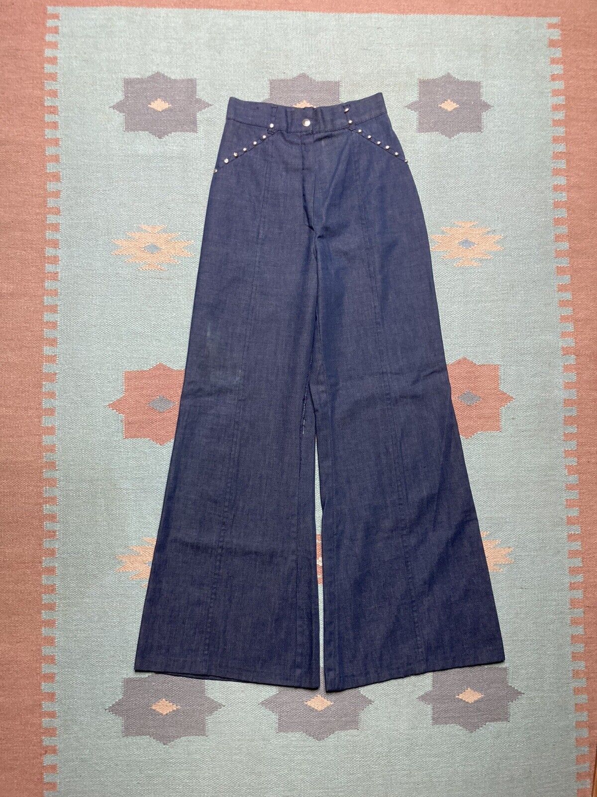 Vintage 70s flare pants elephant bell bottoms studded talon 24x31 Size 24" / US 00 / IT 34 - 1 Thumbnail