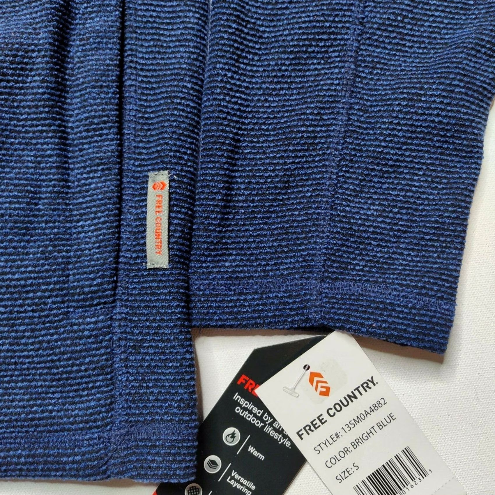 Free Country Free Country Men Small Bright Blue 1/4 Zip Layered Textured Pullover Sweatshirt Modern Mens Small Bright Blue 1/4 Zip Layered Textured Pullover Size US S / EU 44-46 / 1 - 4 Thumbnail